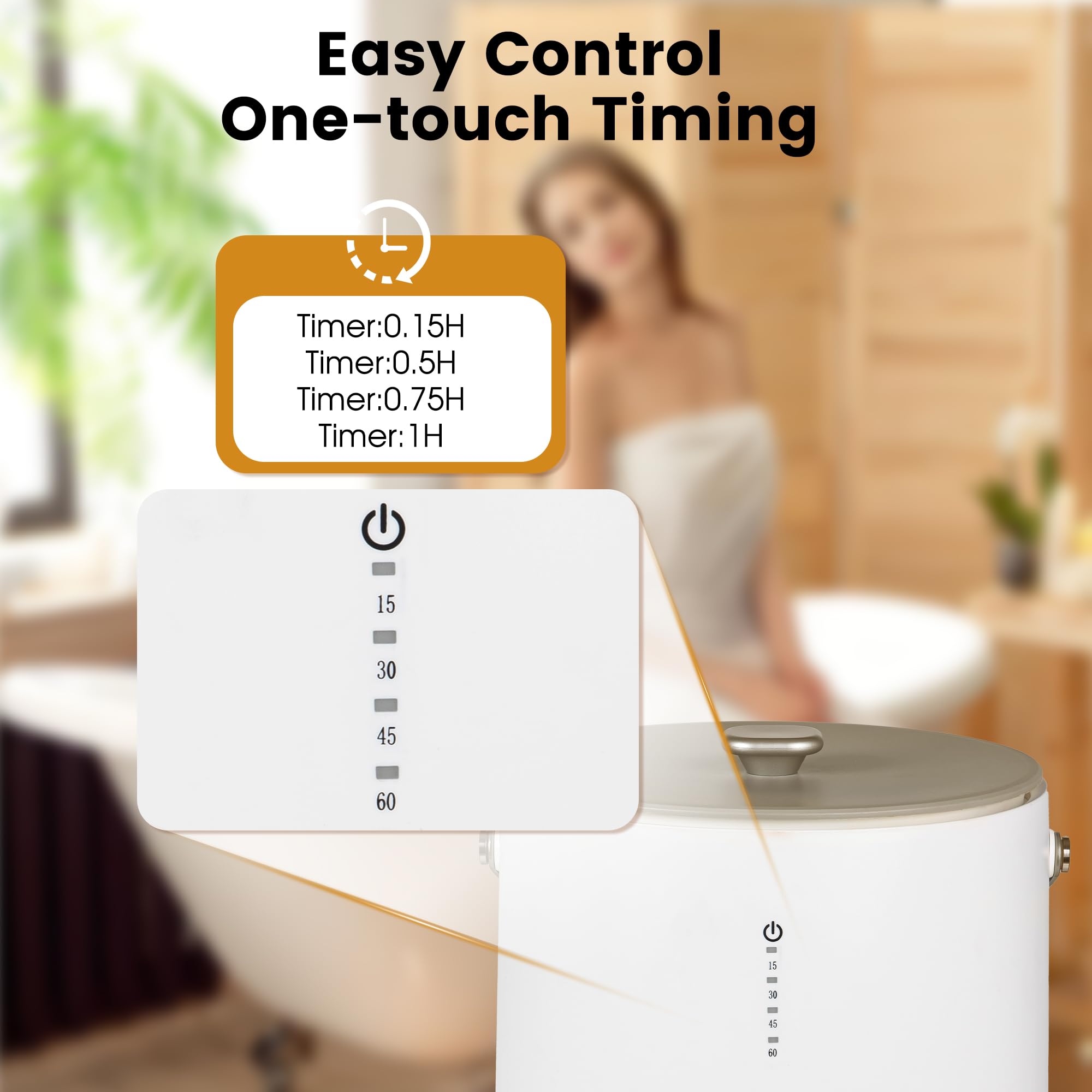 Portable Electric Towel Warmer for Bathroom - Fast Heating Towel Bucket with 4 Timer Settings & Auto Shut Off - Perfect for Warming Towels, Blankets & Pajamas - Ideal for Spa, Baby Care & Winter Use (Beige)
