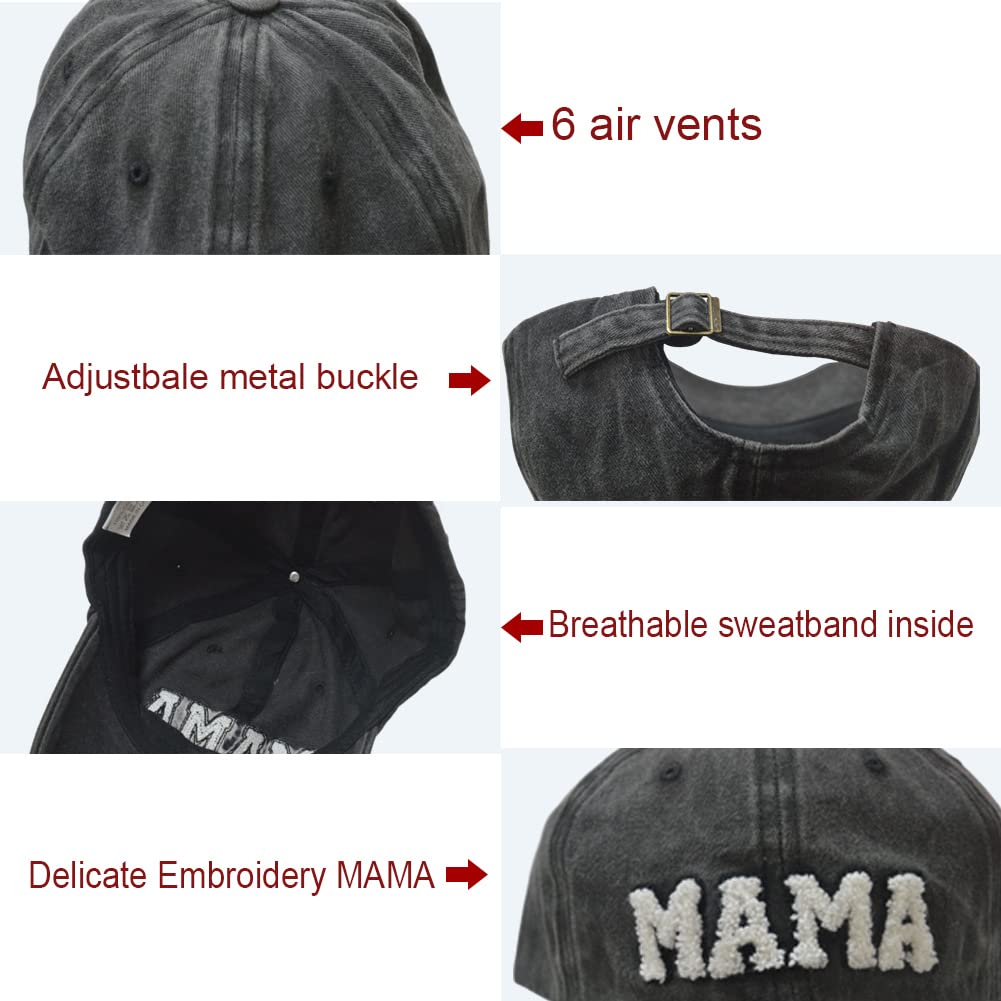 Soft Chenille Patch Mom Baseball Cap - Women's Cotton Adjustable Hat for All Seasons - Perfect for Outdoor Activities, Sports, and Casual Wear