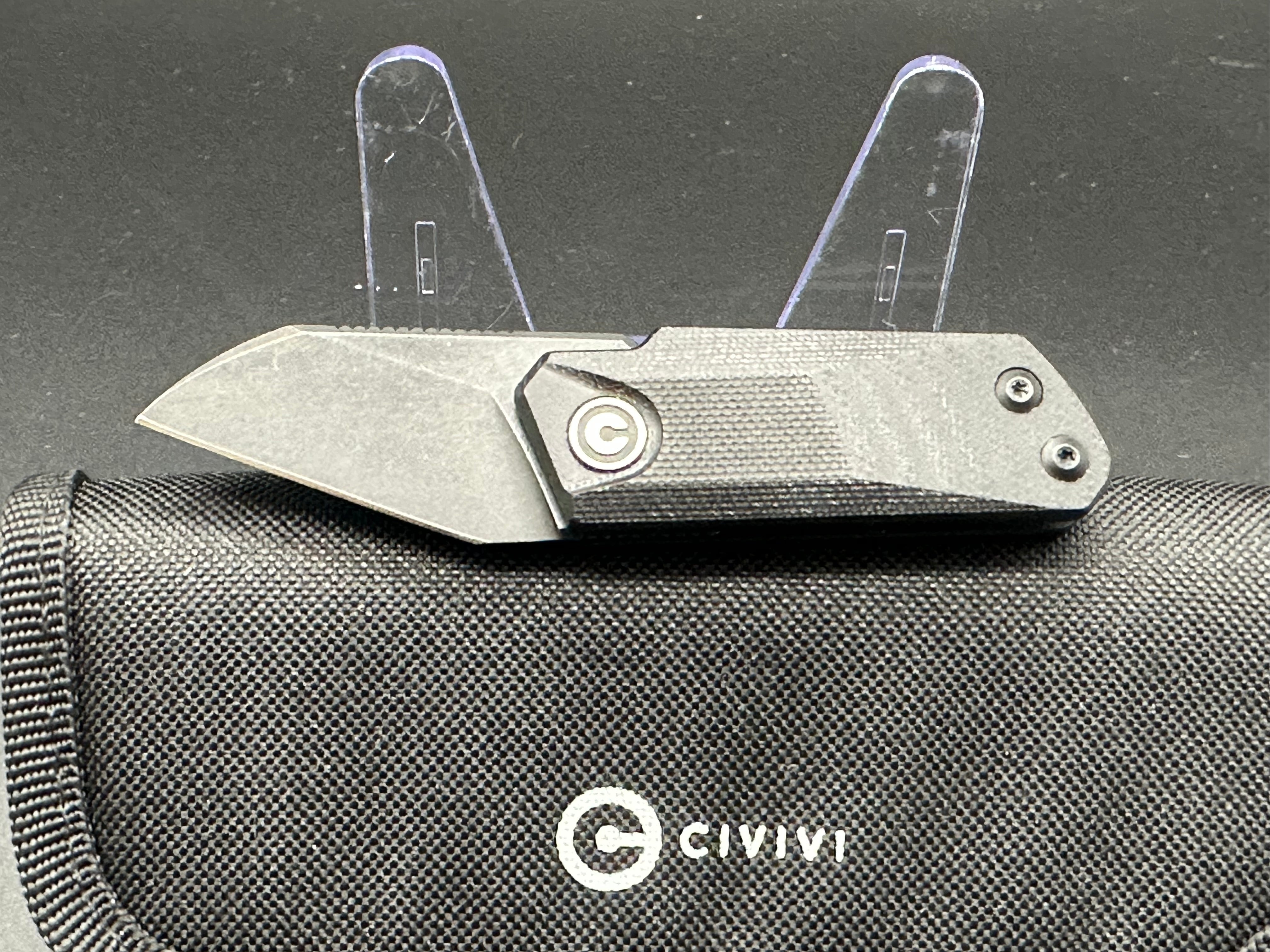 CIVIVI Ki V Front Flipper Slip Joint Pocket Knife - Black EDC Folding Knife for Outdoor, Camping & Everyday Carry