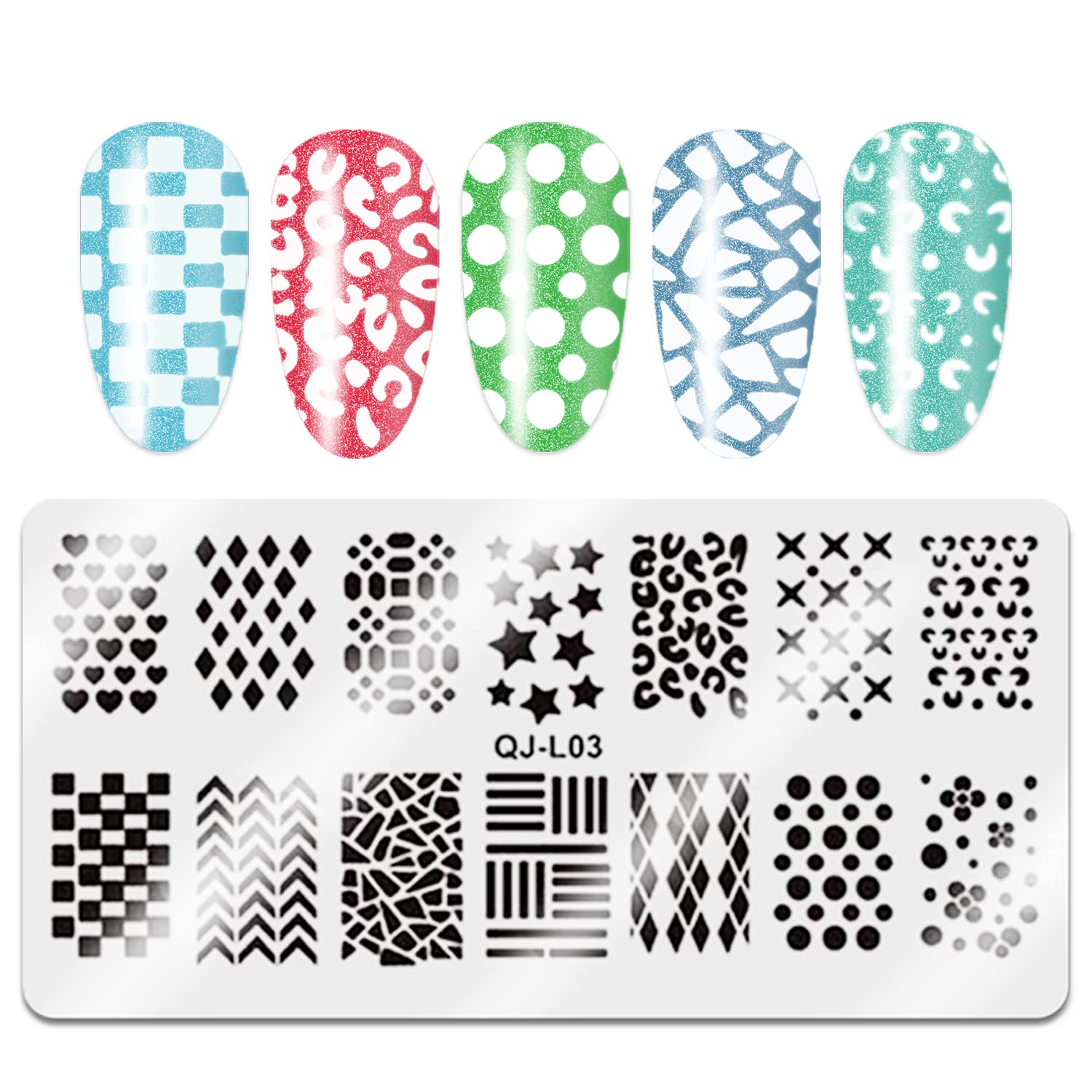 WOKOTO 5Pcs Christmas Halloween Nail Stamping Plates Kit - Holiday Nail Art Stamping Tools for Manicure & Pedicure - Perfect for DIY Nail Designs, Party Looks, and Festive Celebrations