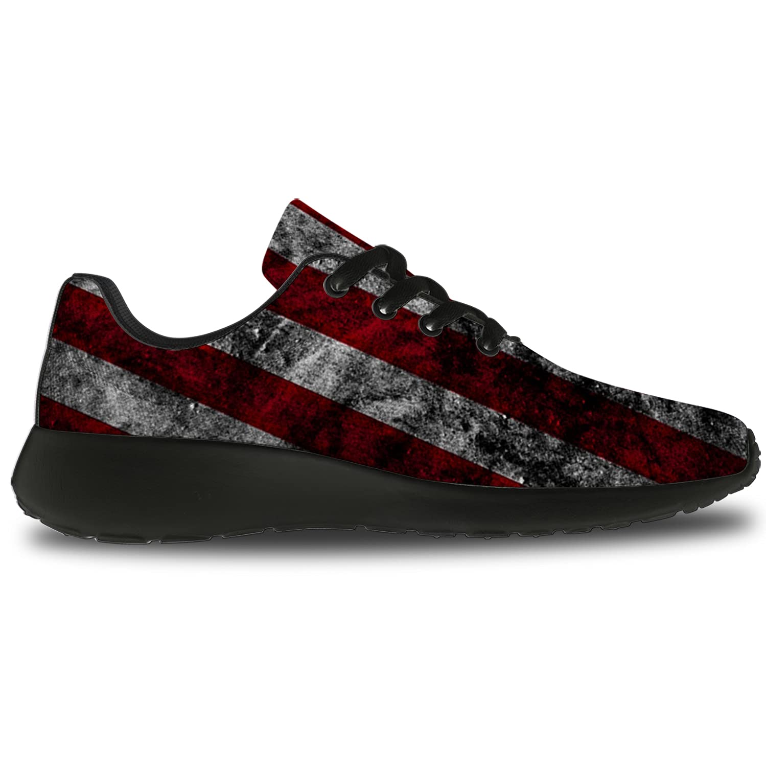 **Patriotic USA Flag Running Shoes for Men & Women - Comfortable Walking & Tennis Sneakers with American Flag Print - Perfect for Jogging, Workouts & Casual Wear - Size 10 Men/11.5 Women in Black - Ideal Gift for Him & Her**