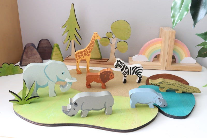 Handmade Wooden Zebra Figurine - Unique African Animal Decor for Home & Office | Perfect for Safari Theme Parties, Nursery Decor, and Gift Giving