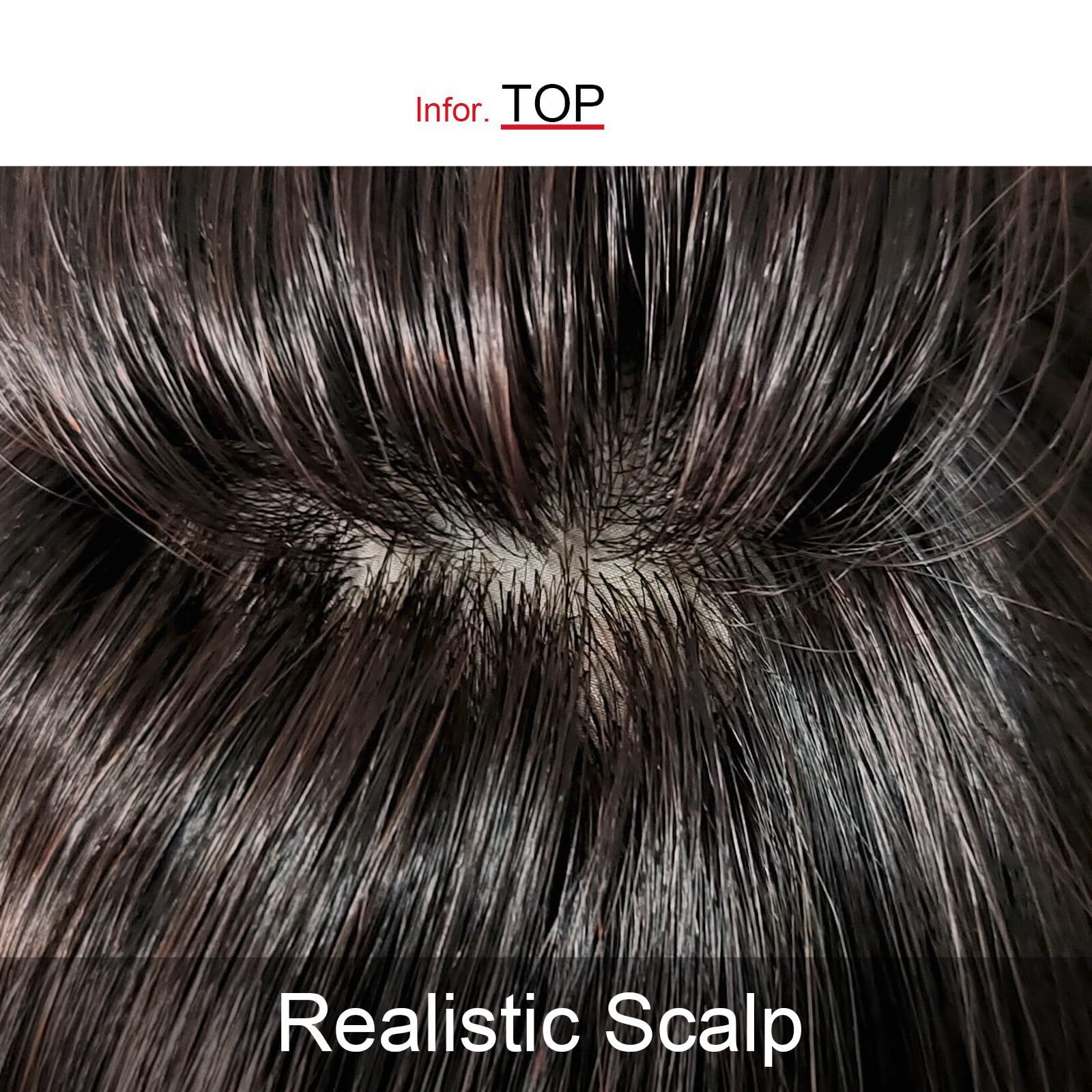 100% Human Hair Topper for Women - Handmade Clip-In Hair Piece for Thinning Hair & Hair Loss | 20CM BL Natural Black | Perfect for Daily Wear, Special Occasions & Hair Volume Boost