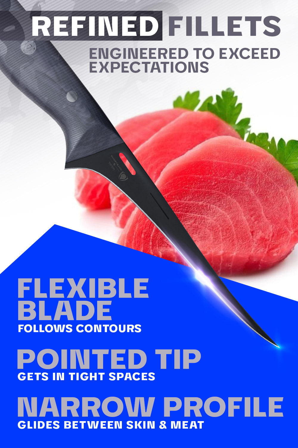 Dalstrong Delta Wolf Series 6-Inch Fillet Knife - Ultra Sharp High Carbon Steel Blade for Fish, Meat & Poultry - Perfect for Fishing, Hunting & Kitchen Prep