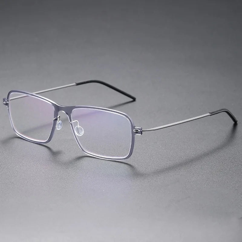 Aimee Unisex Full Rim Square Screwless Titanium Eyeglasses 66501 - Lightweight Durable Frame for Men & Women - Perfect for Reading, Work, and Everyday Use