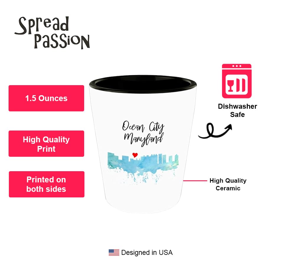 Ocean City Maryland Shot Glass - Best Maryland Lover Gifts for Souvenirs & Collectibles - Perfect for Beach Parties, Bar Decor & State Pride Gifts