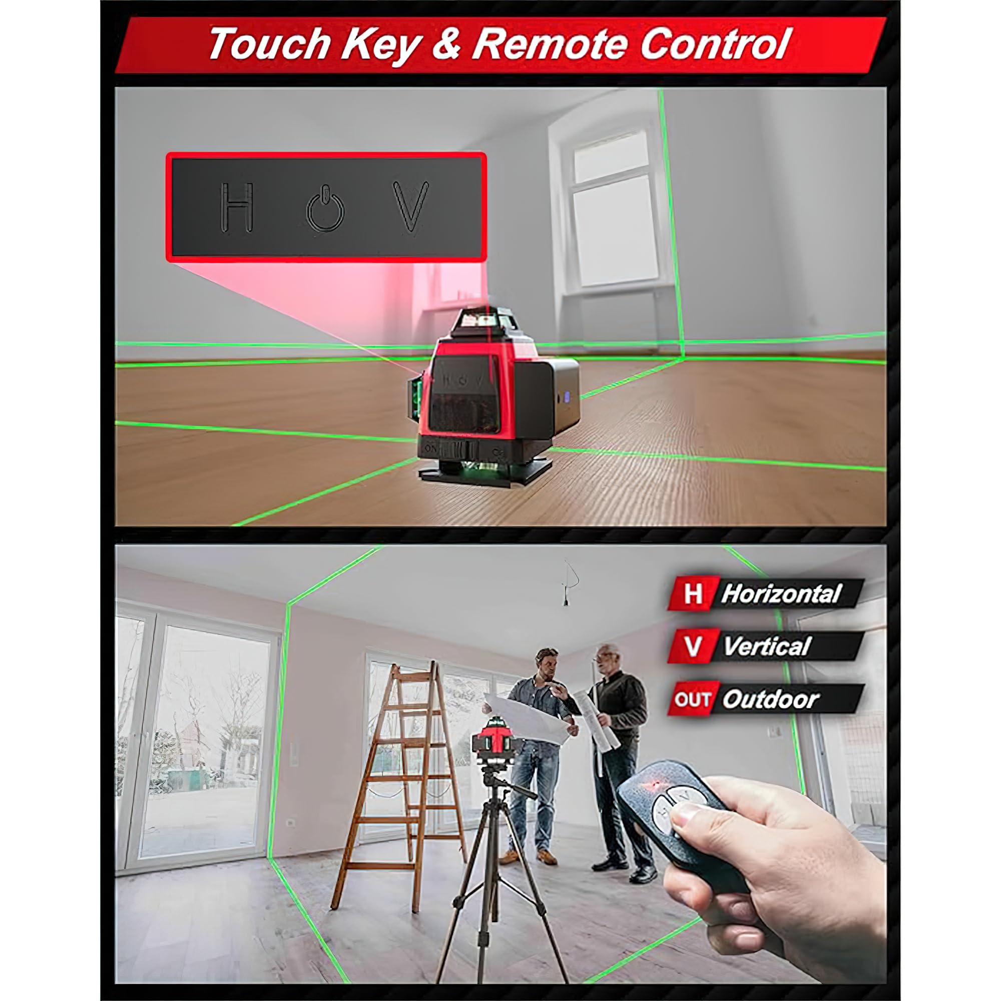 AVEDIA 4D Digital Laser Level - 16 Lines Self-Leveling with 4x360° Coverage - Professional Construction Laser Level Tool for Precise Measurements - Perfect for Home Renovation, Tile Installation & Framing Projects