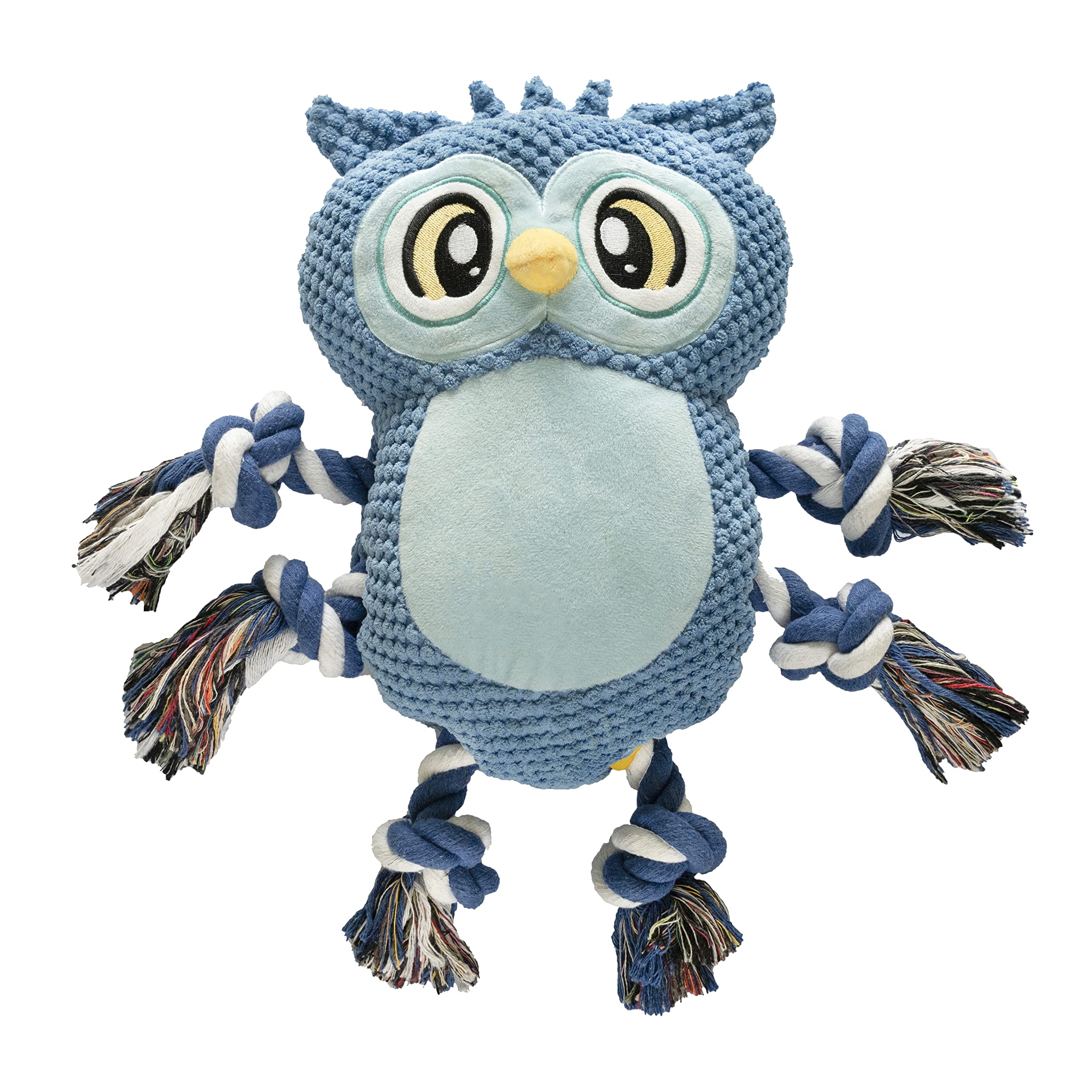 Cute Owl Squeaky Dog Toys for Puppies & All Sizes - Large Plush Rope Tug Toy with Soft Durable Fabric - Interactive Play & Training for Small Medium Large Dogs - Perfect for Indoor Outdoor Fetch & Bonding Time