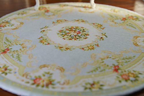1/12 Scale Miniature Round Carpet with Subtle Rose Bouquet Garland - Perfect for Dollhouse Decor, DIY Crafts & Miniature Room Displays