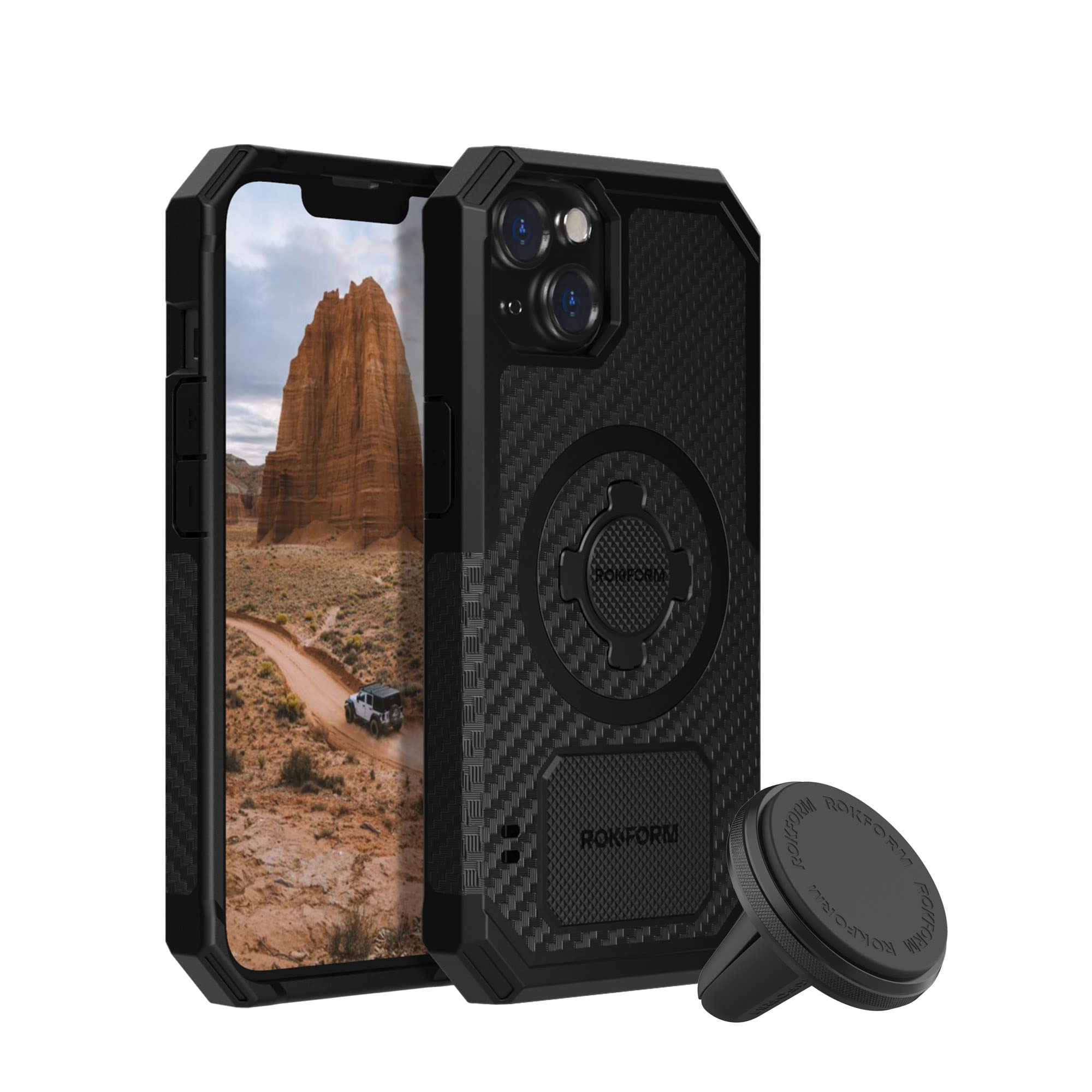 Rokform Rugged iPhone 13 Case with Super Grip Car Mount - Durable Protection & Secure Vent Mount for Truck, Van, and Daily Commute