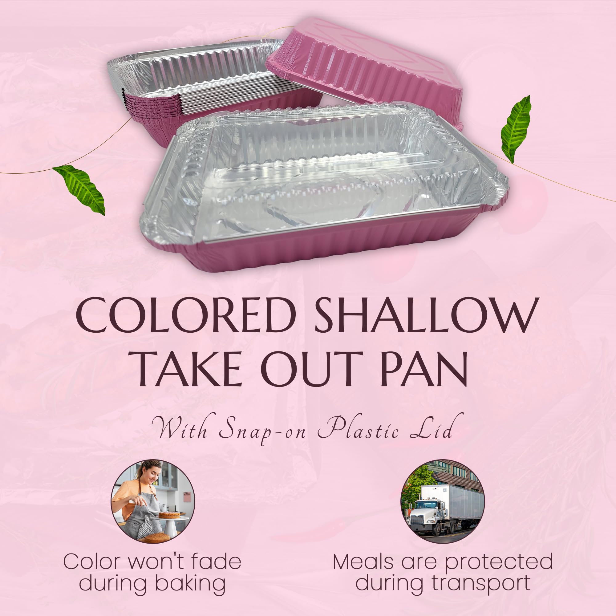 KitchenDance 1.5 LB Aluminum Foil Pans with Lids - Oblong Shallow Disposable Food Containers for Baking, Roasting & Meal Prep - Commercial & Home Kitchen Use - Freezer & Oven Safe Storage Pans for Parties, Catering & Leftovers (6417P)