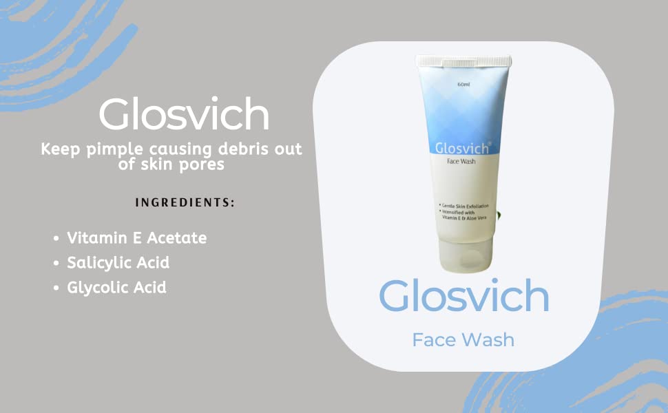 Glosvich Gentle Face Wash for Acne & Oily Skin - Deep Cleansing & Hydrating Facial Cleanser - Perfect for Daily Skincare Routine & Travel