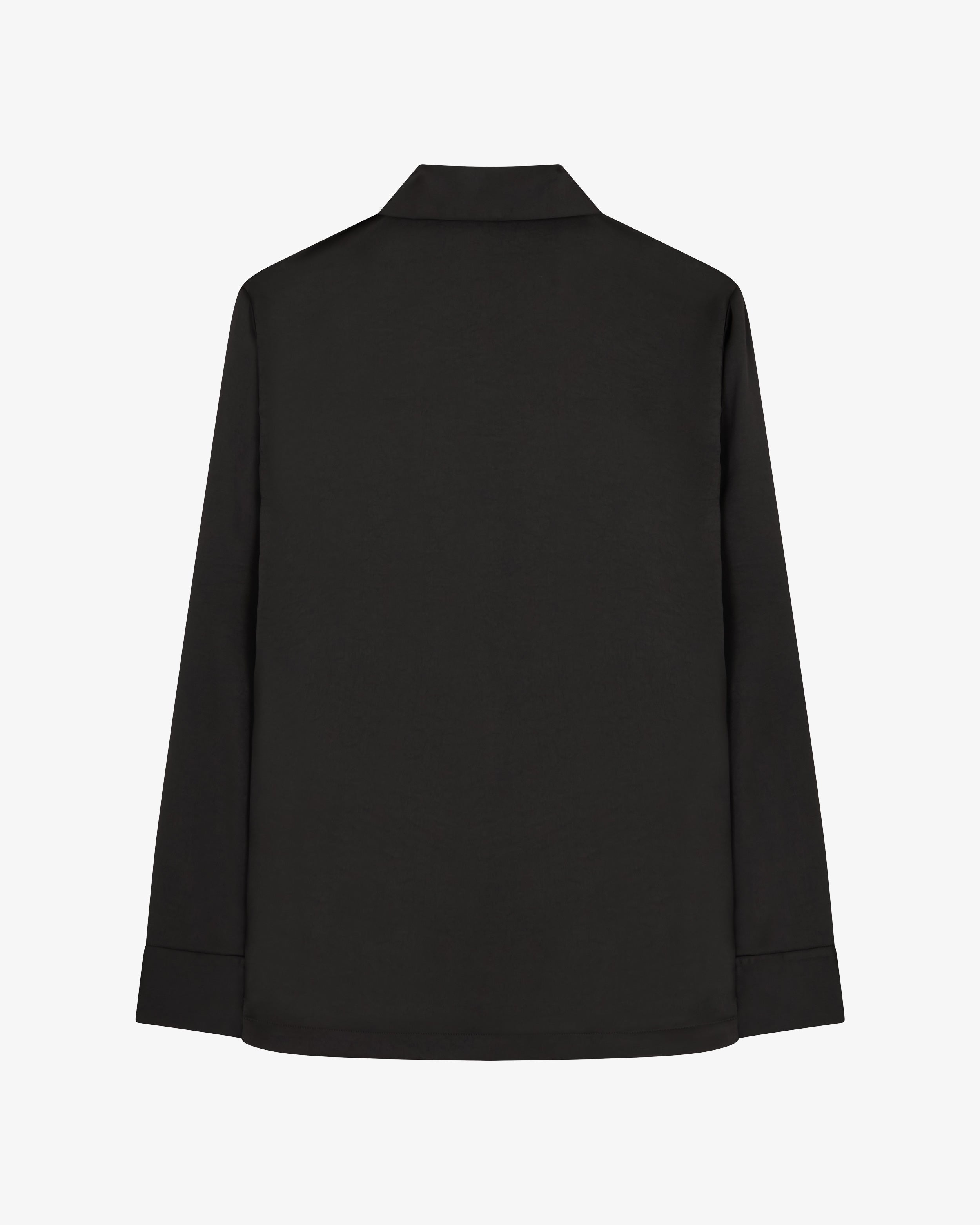 Elegant Black Satin Revere Collar Shirt for Women - Formal & Casual Wear - Perfect for Office, Parties & Special Occasions