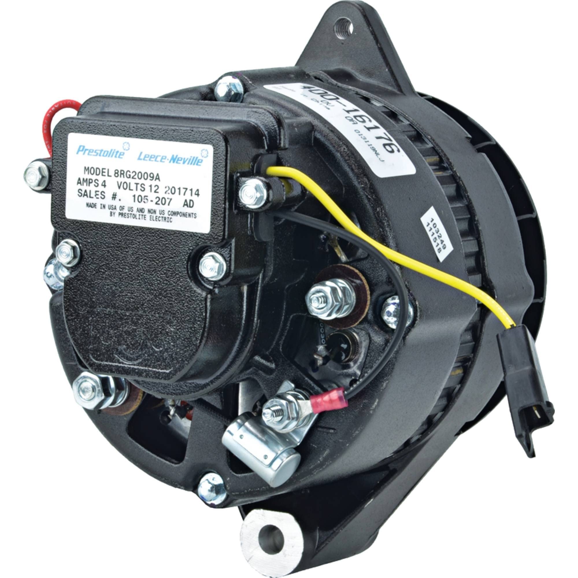 DB Electrical 400-16059 12V 51Amp Alternator for LEHMAN 4D254 4 Cylinder Diesel Engines (1973-On) - External Fan, Internal Regulator, BI Rotation | Compatible with Models 20054, 3141192, 353274 | Perfect for Marine, Industrial & Agricultural Equipment