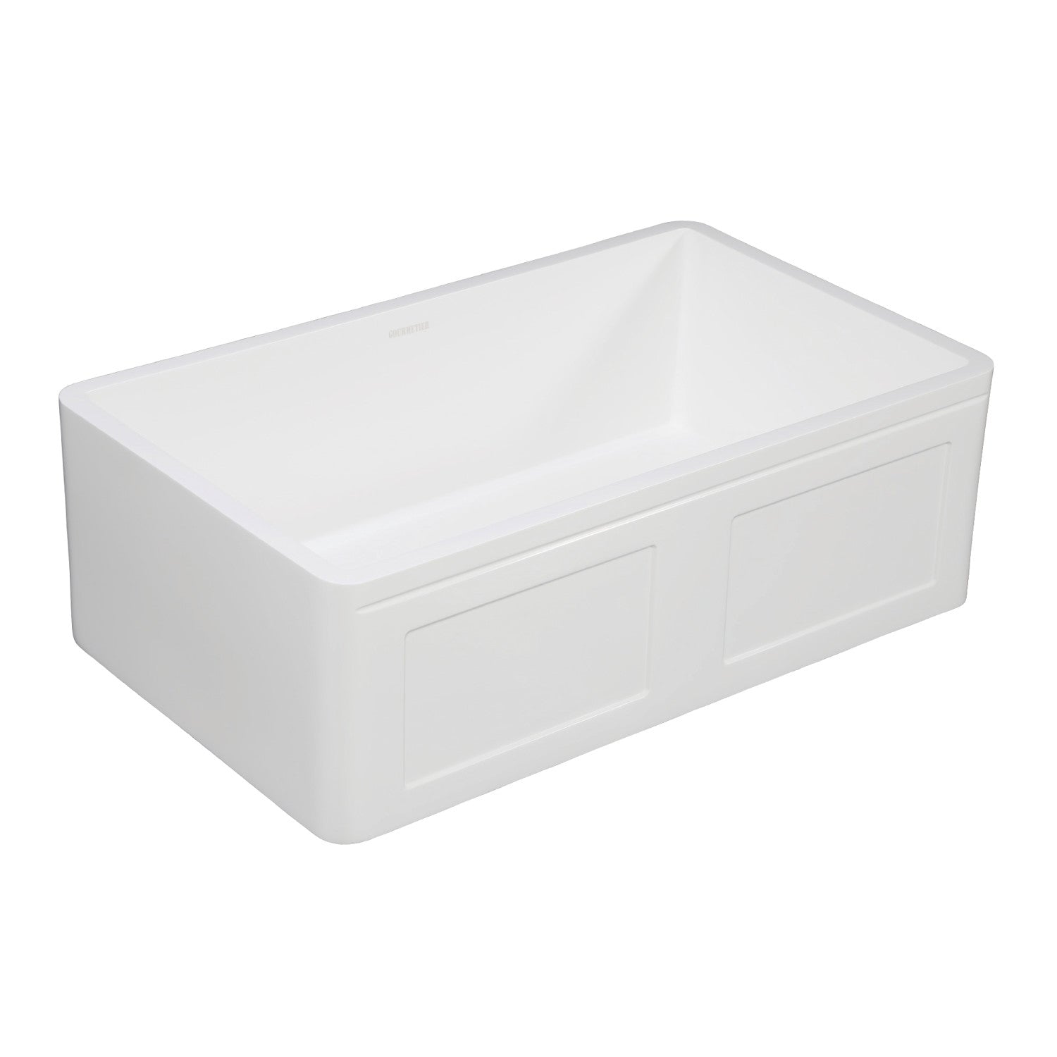 Arcticstone GKFA331810DS 33-Inch White Farmhouse Kitchen Sink - Matte White Solid Surface Apron Front Single Bowl with Strainer - Perfect for Modern Farmhouse, Rustic & Cottage Style Kitchens