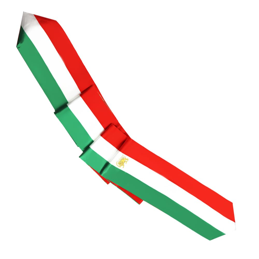 Iranian Flag Graduation Stole - 180x13cm Double Sided Sash for International Students - Perfect for Study Abroad Graduation Ceremonies, Cultural Events & Gift Giving