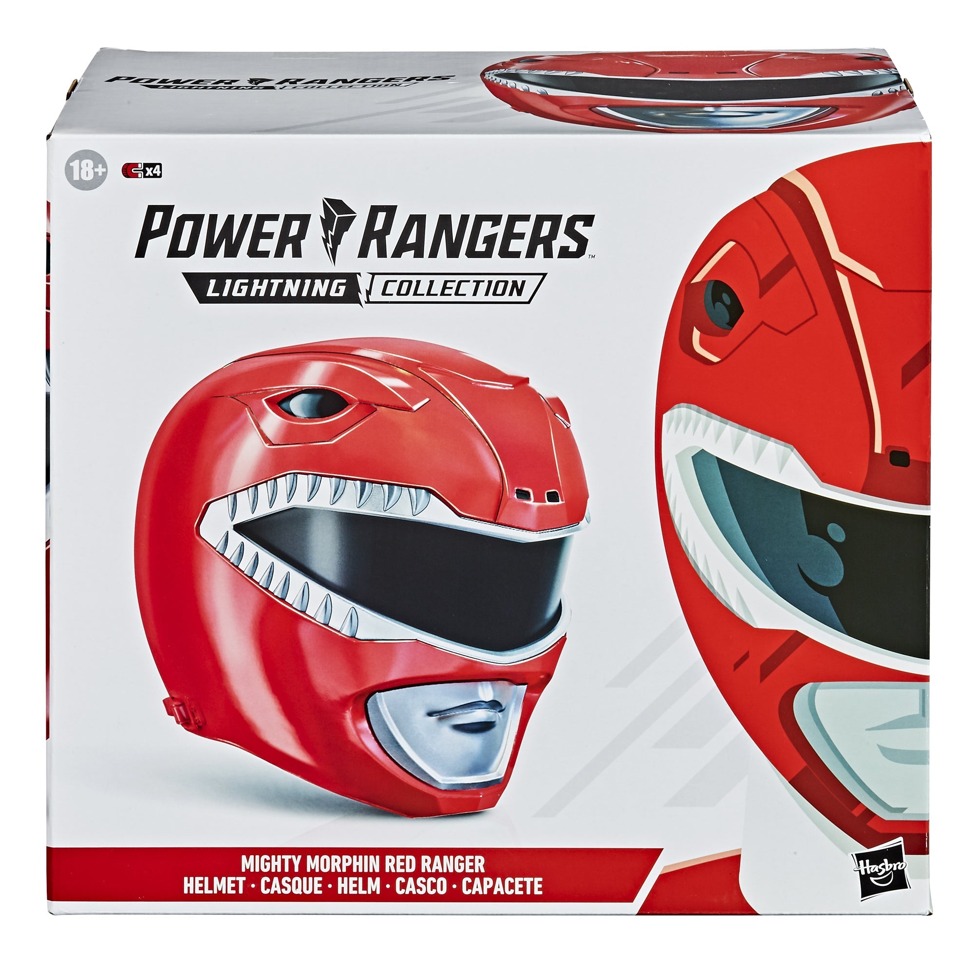 Power Rangers: Lightning Collection Mighty Morphin Red Ranger Helmet - Premium Collectible Cosplay & Display Piece for Fans & Halloween Costumes