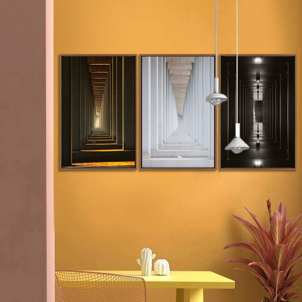 Wall26 3-Panel Framed Canvas Wall Art Set - Modern Cityscape & Architecture Prints (16