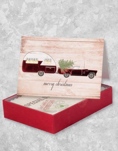 16 Count Boxed Christmas Cards - Holiday on Wheels Design for Festive Greetings & Holiday Wishes - Perfect for Family, Friends & Office Celebrations