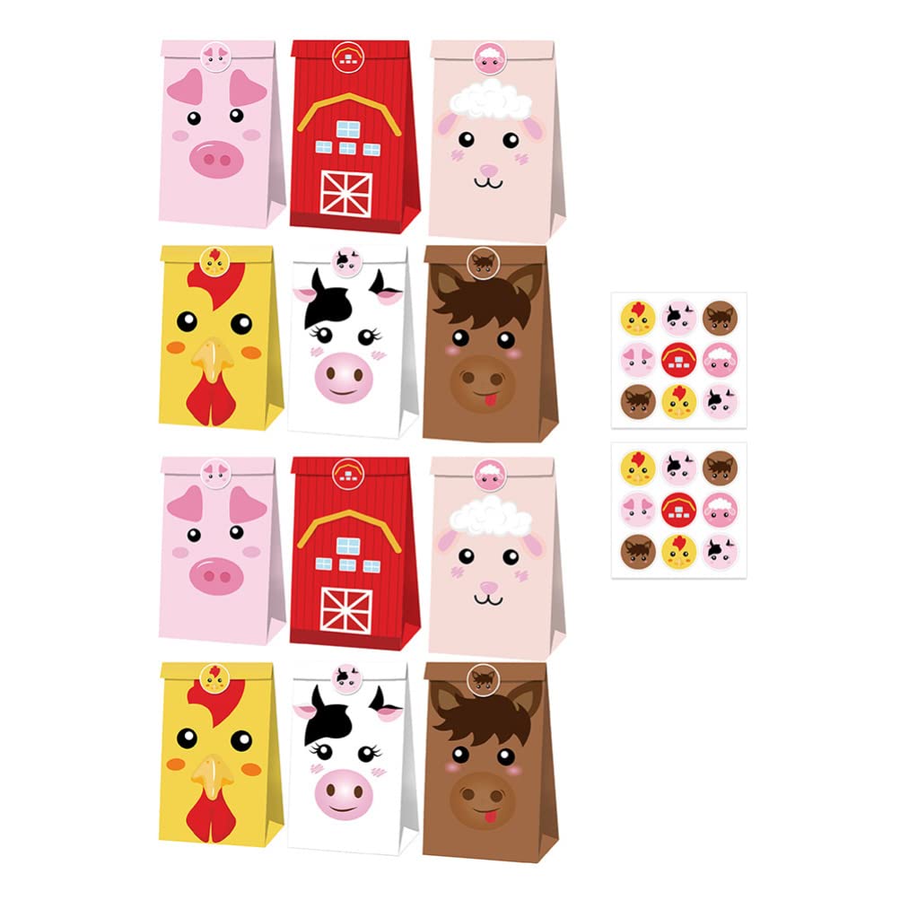 Zerodeko 12-Pack Assorted Color Candy Stickers & Gift Bags Set - 18 Sealing Stickers Included for Party Favors, Birthday Treats, Baking Supplies | Perfect for Kids' Parties, Baby Showers & Holiday Gift Wrapping