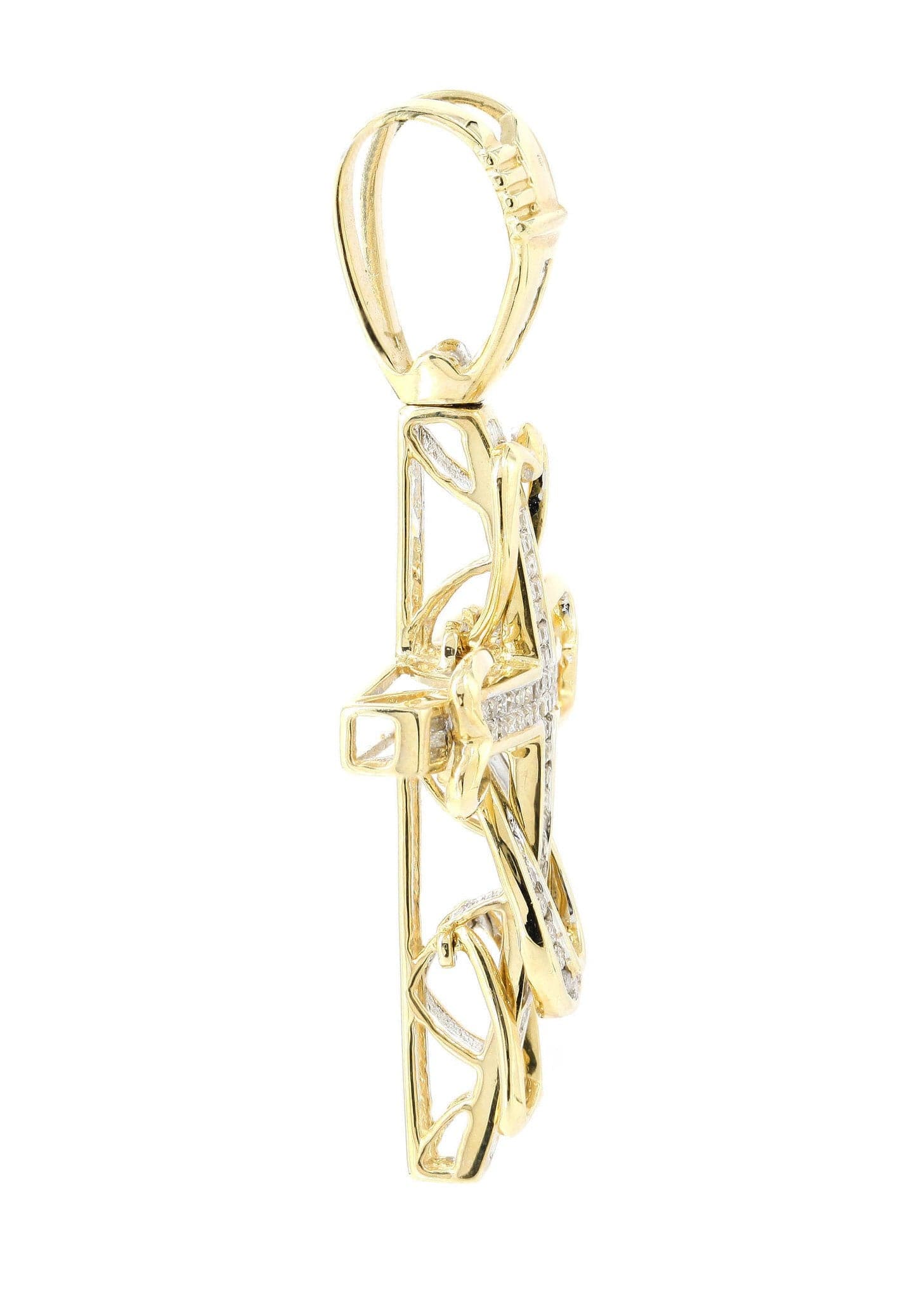 1.22 Carat Diamond Cross Pendant Necklace - 8.62 Grams Solid Gold Religious Jewelry for Women & Men - Perfect for Baptism, Wedding & Everyday Wear