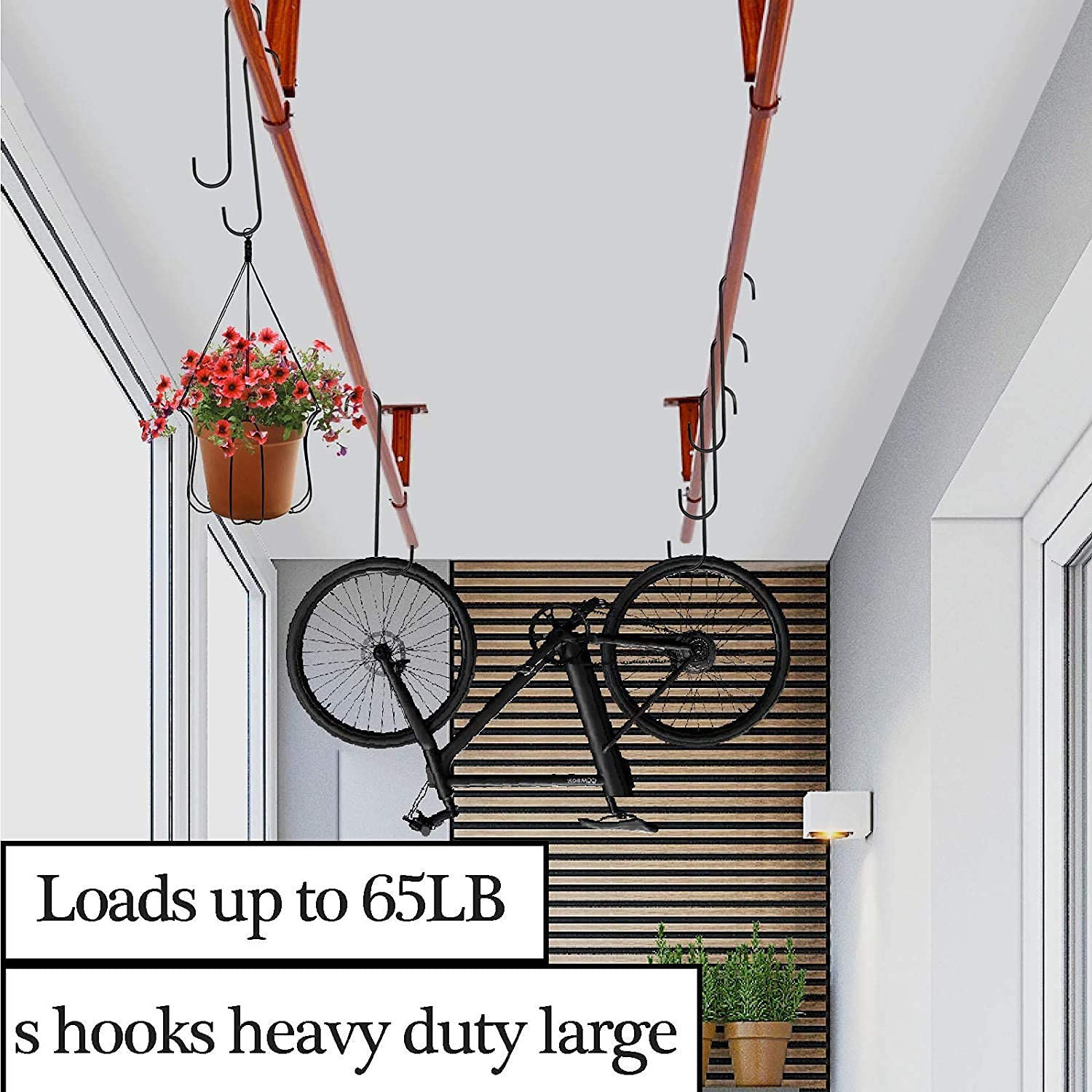 Heavy Duty Plant Hanging S Hooks - 10 Pack for Indoor/Outdoor Plants, Pots, Bird Feeders & Tree Branches - Durable Extension Hooks for Home, Garden & Patio Decor