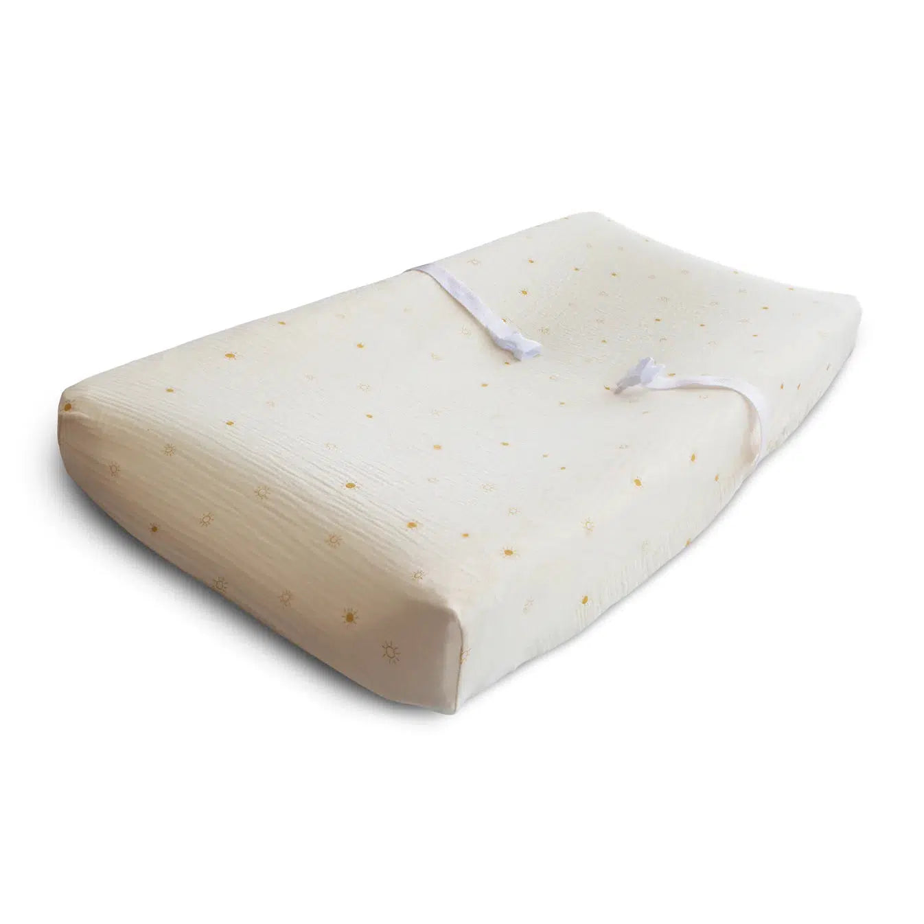 Mushie Extra Soft Muslin Changing Pad Cover - Breathable & Absorbent Baby Changing Mat for Nursery, Diaper Station - Suns Design | Perfect for Home, Daycare & Travel Use