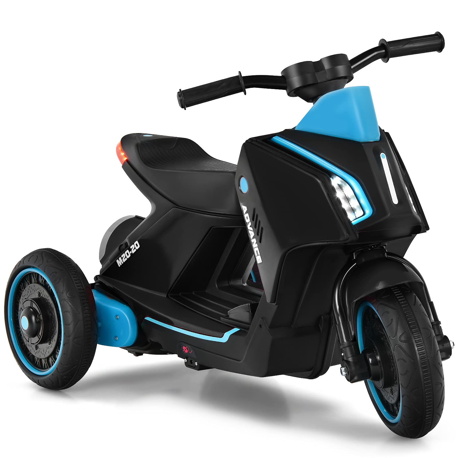 Costzon 6V Electric Kids Motorcycle Ride-On Toy with Lights, Sounds & Music - 3-Wheel Scooter for Toddlers Ages 2+ (Black) | Perfect for Outdoor Play, Birthday Gifts & Early Childhood Development