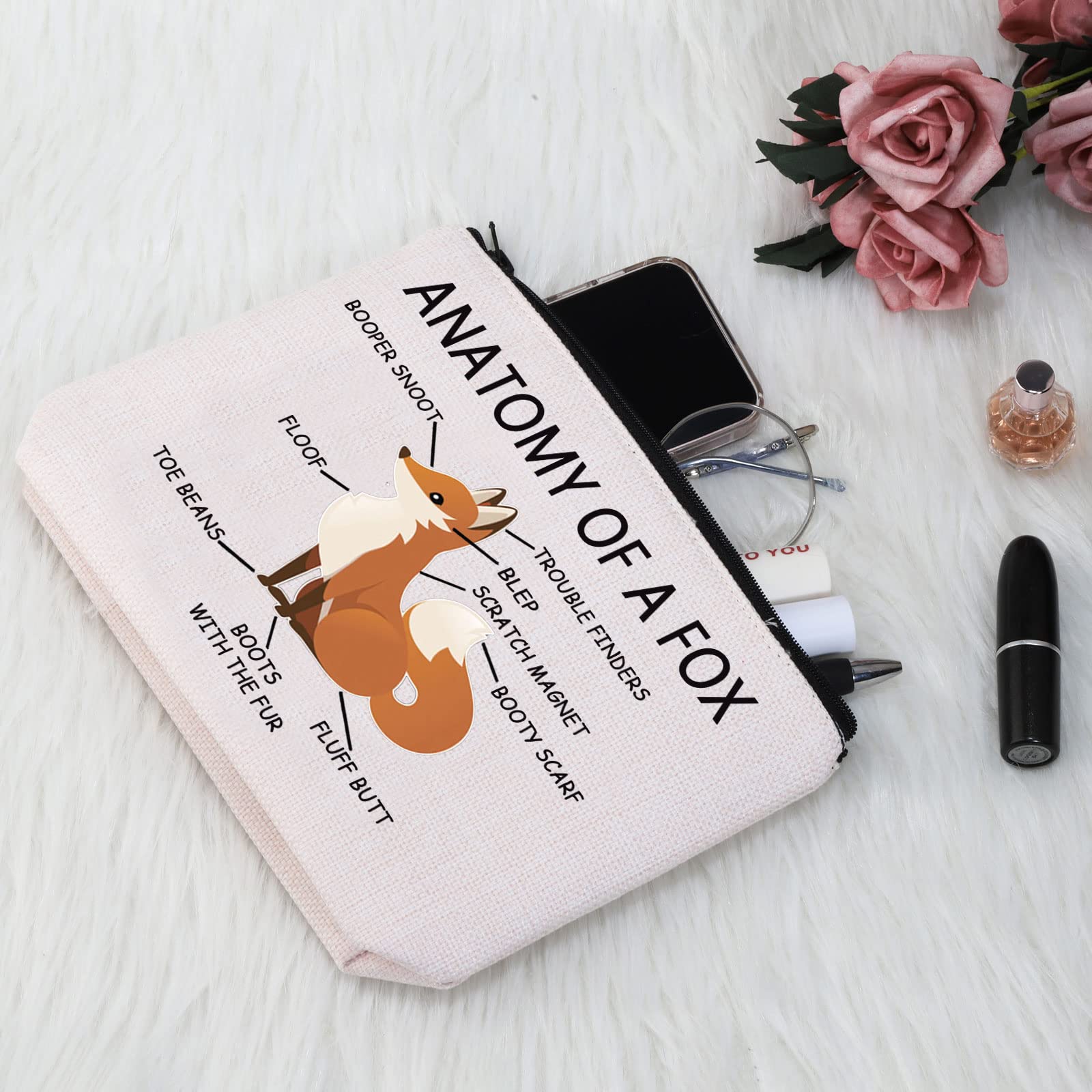 G2TUP White Fox Lover Travel Toiletry Bag - Waterproof Cosmetic Makeup Organizer for Women & Men - Perfect for Vacation, Gym, and Business Trips