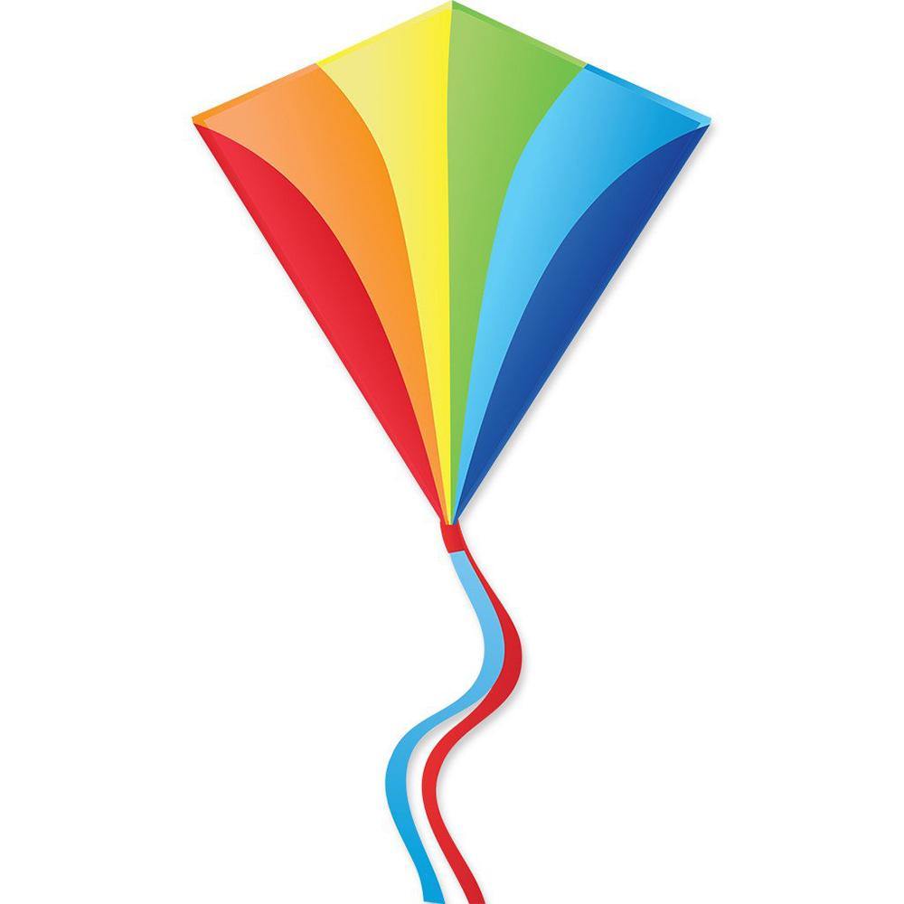 Classic Rainbow 30 Inch Diamond Kite - Colorful Outdoor Kite for Kids & Adults - Perfect for Beach, Park & Family Picnics