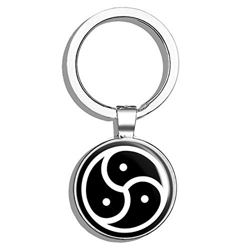 BDSM Emblem Stainless Steel Keychain - Double Sided Metal Key Ring for Adults - Perfect for BDSM Lovers, Fetish Accessories & Lifestyle Enthusiasts
