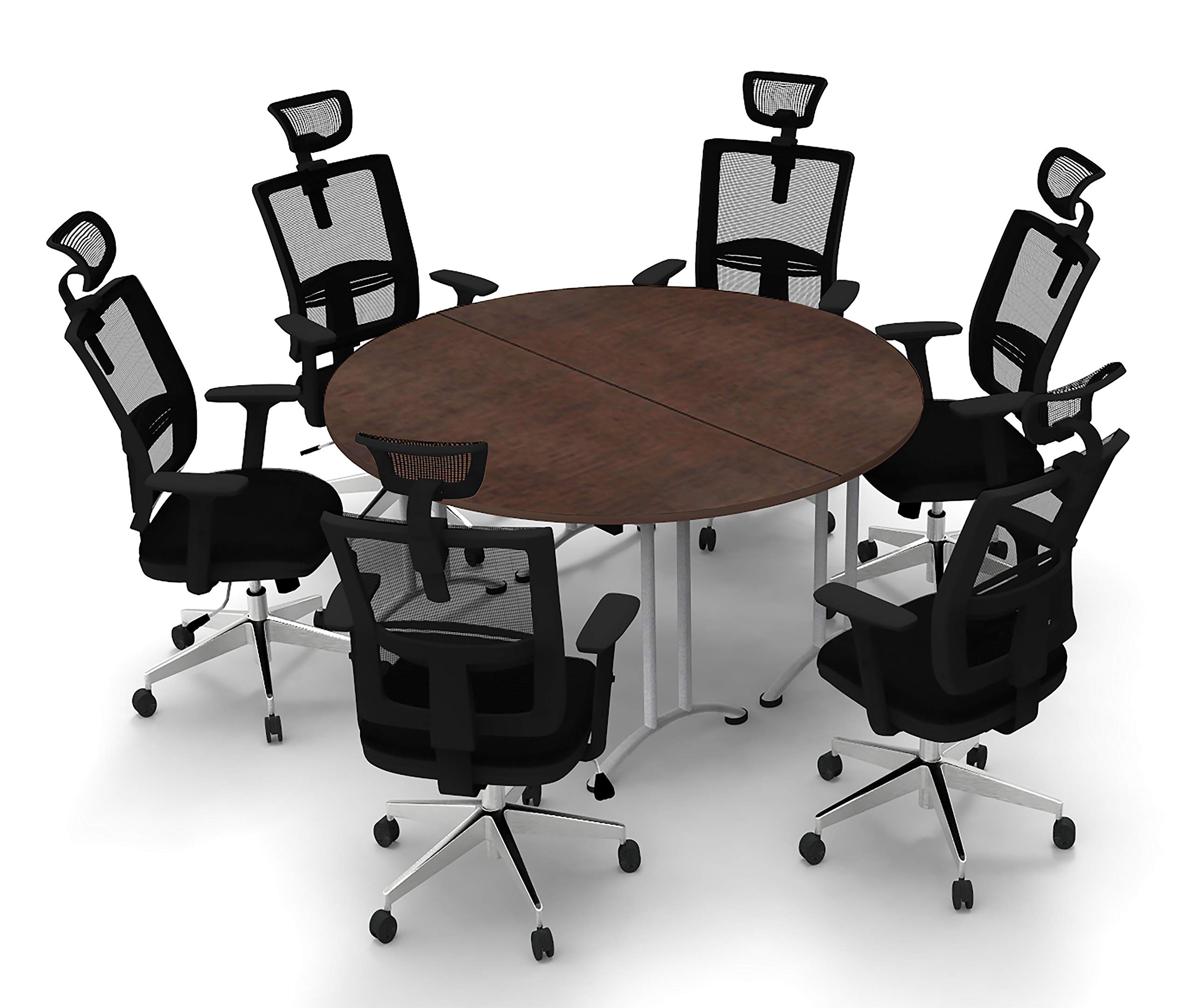 6-Person Conference Table Set - 2-Piece Java Brown Meeting & Seminar Tables for Office, Classroom & Training Rooms - Model 4979