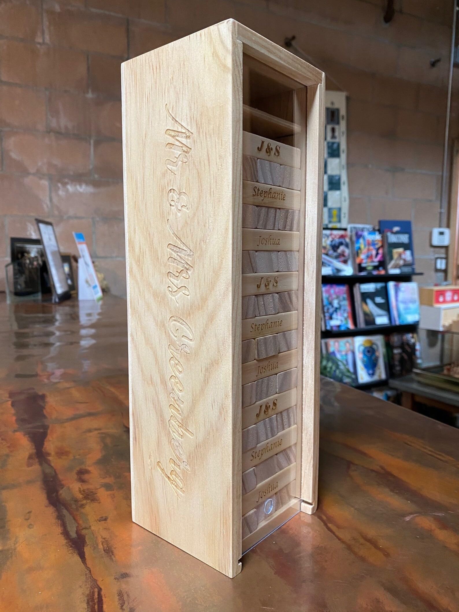 WE Games Custom Engraved Wooden Block Party Game Set - 12
