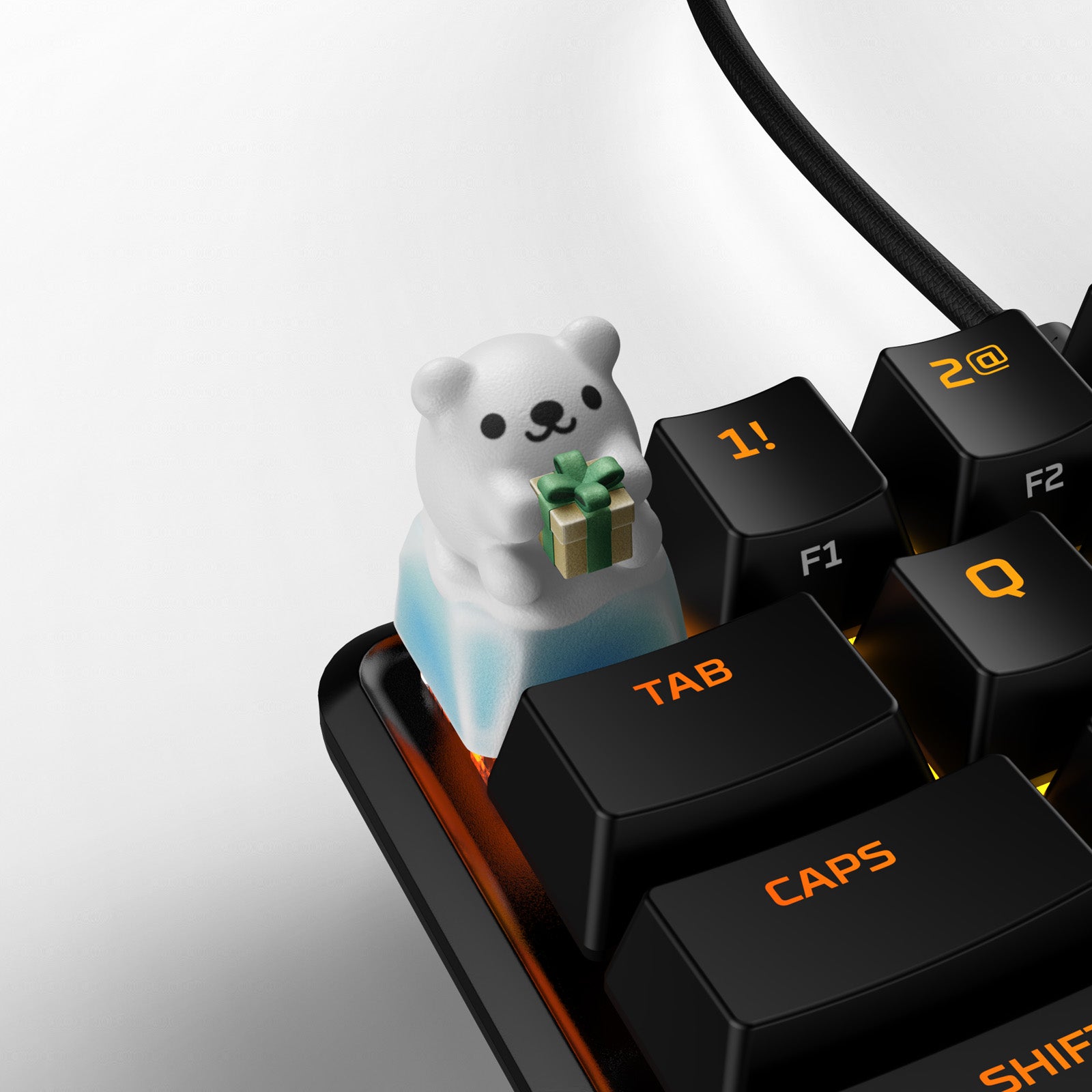 HX3D Custom Keycap - Polar Bear Holiday Collection for Mechanical Keyboards - Perfect for Christmas Gifts & Gaming Setups