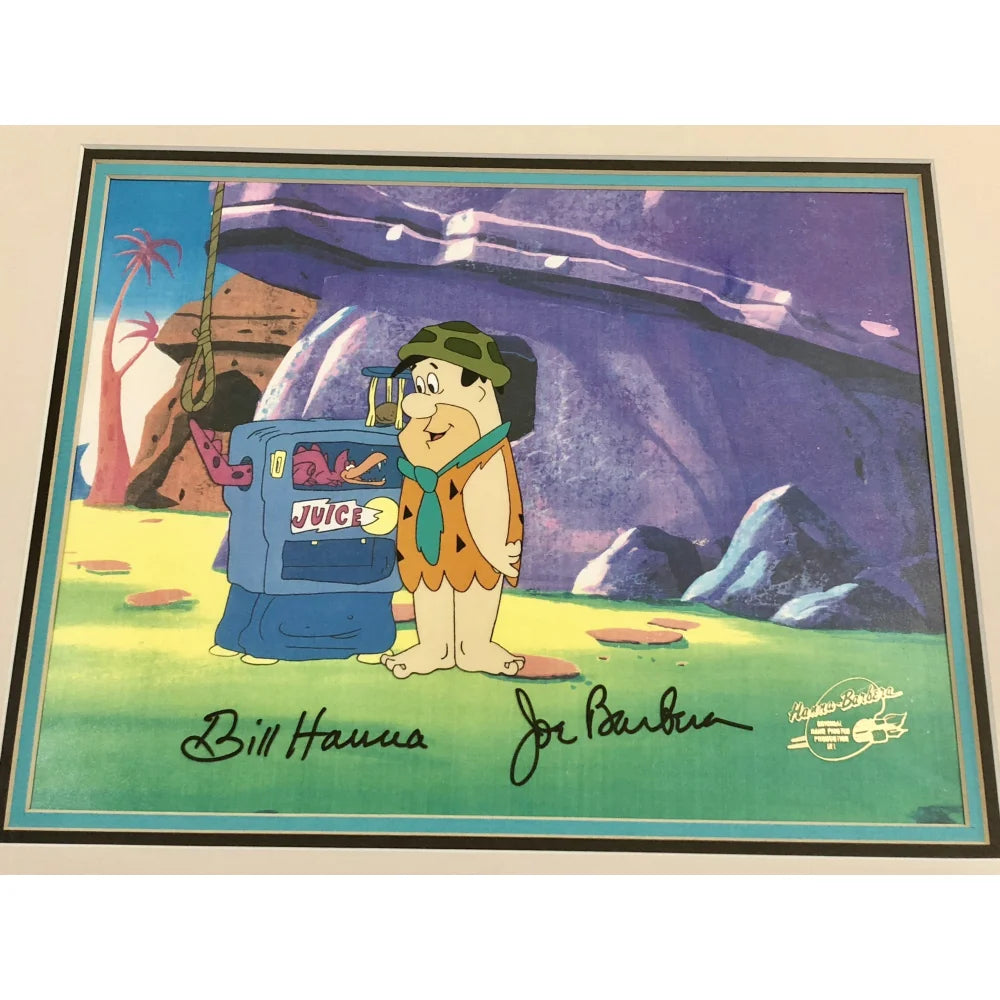 Original Flintstones Hand-Painted Hanna-Barbera Animation Cel - Dual Signed & Framed with JSA COA - Perfect for Collectors, Animation Fans & Home Decor