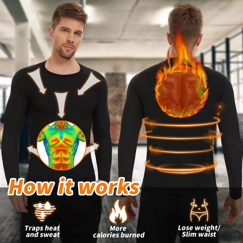 Men's Sauna Shirt - Heat Trapping Workout T-Shirt for Gym & Sweat Training