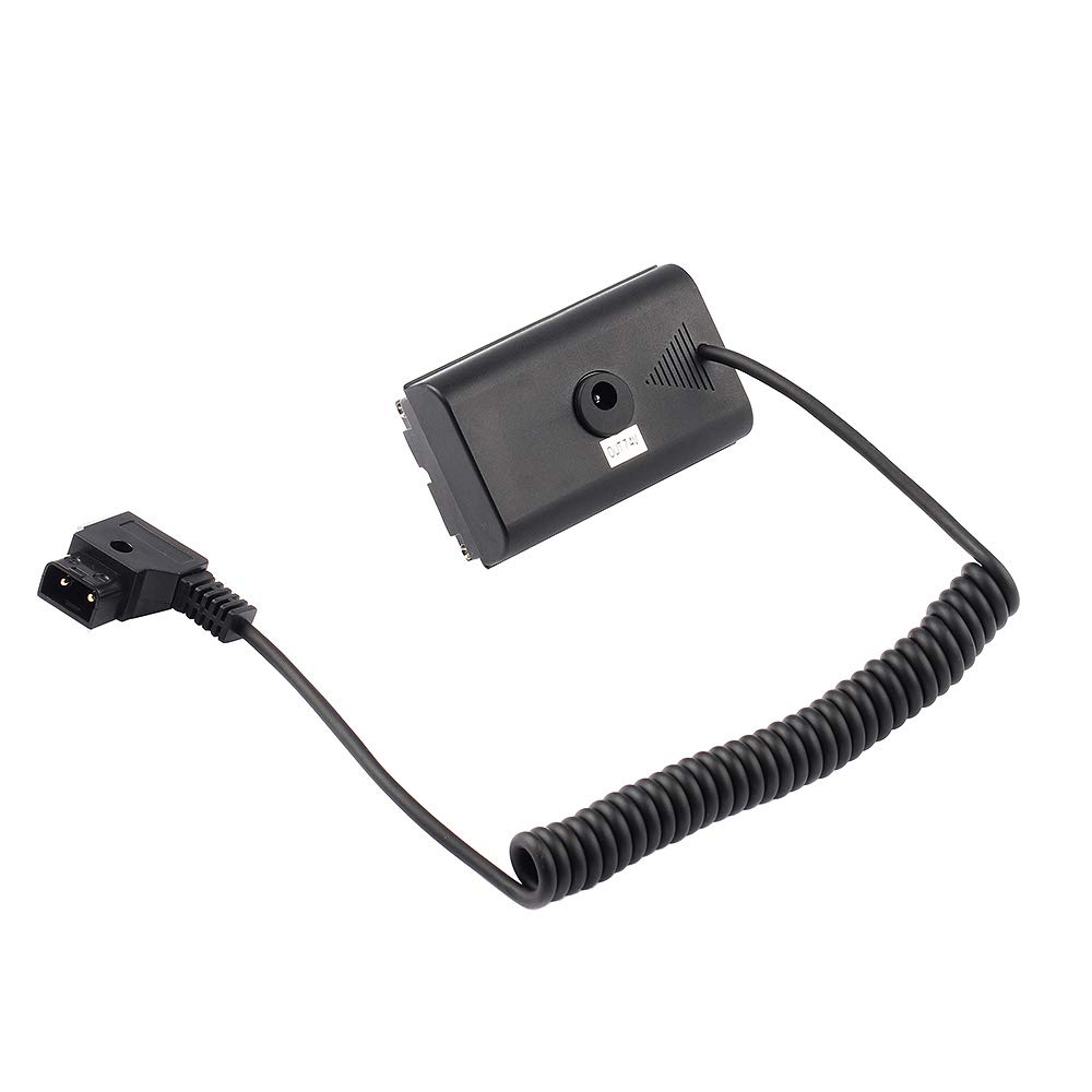 Sony NP-F550 Dummy Battery to D-Tap B Coiled Power Cable - Compatible with NP-F550, F570, F970 Batteries - Perfect for Camera Monitors, Video Production & On-Set Power Solutions