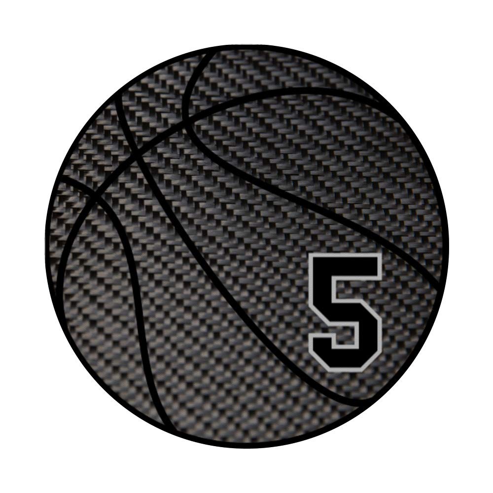 Official NBA Size 5 Black Basketball Phone Stand with PopGrip - Swappable Grip for iPhone, Samsung & Tablets | Perfect for Sports Fans, Office Desk & Car Mount