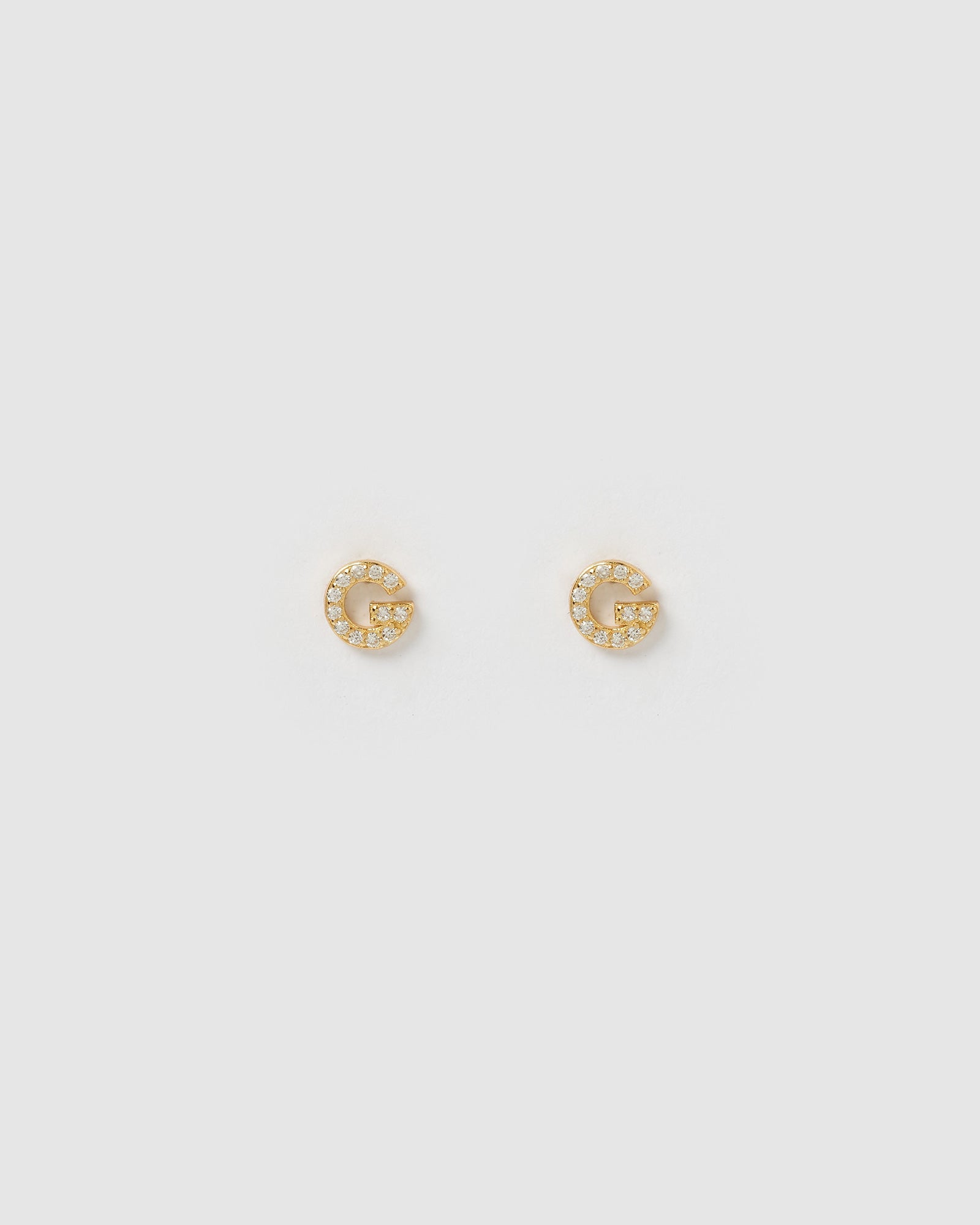 Izoa Mini Letter G Stud Earrings - Gold Plated Alphabet Jewelry for Women | Perfect for Gifts, Birthdays, and Everyday Fashion Accessories
