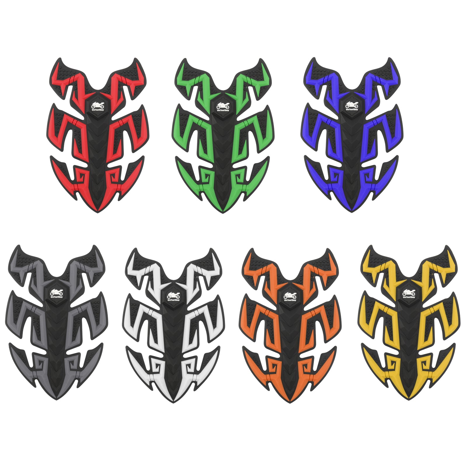 1 Pcs Non-Slip Rubber Motorcycle Gas Tank Pad Protector - Fish Bone Design for Sport Bikes - Oil & Scratch Resistant (Perfect for Harley, Ducati, Yamaha & More) - Ideal for Long Rides & Bike Protection