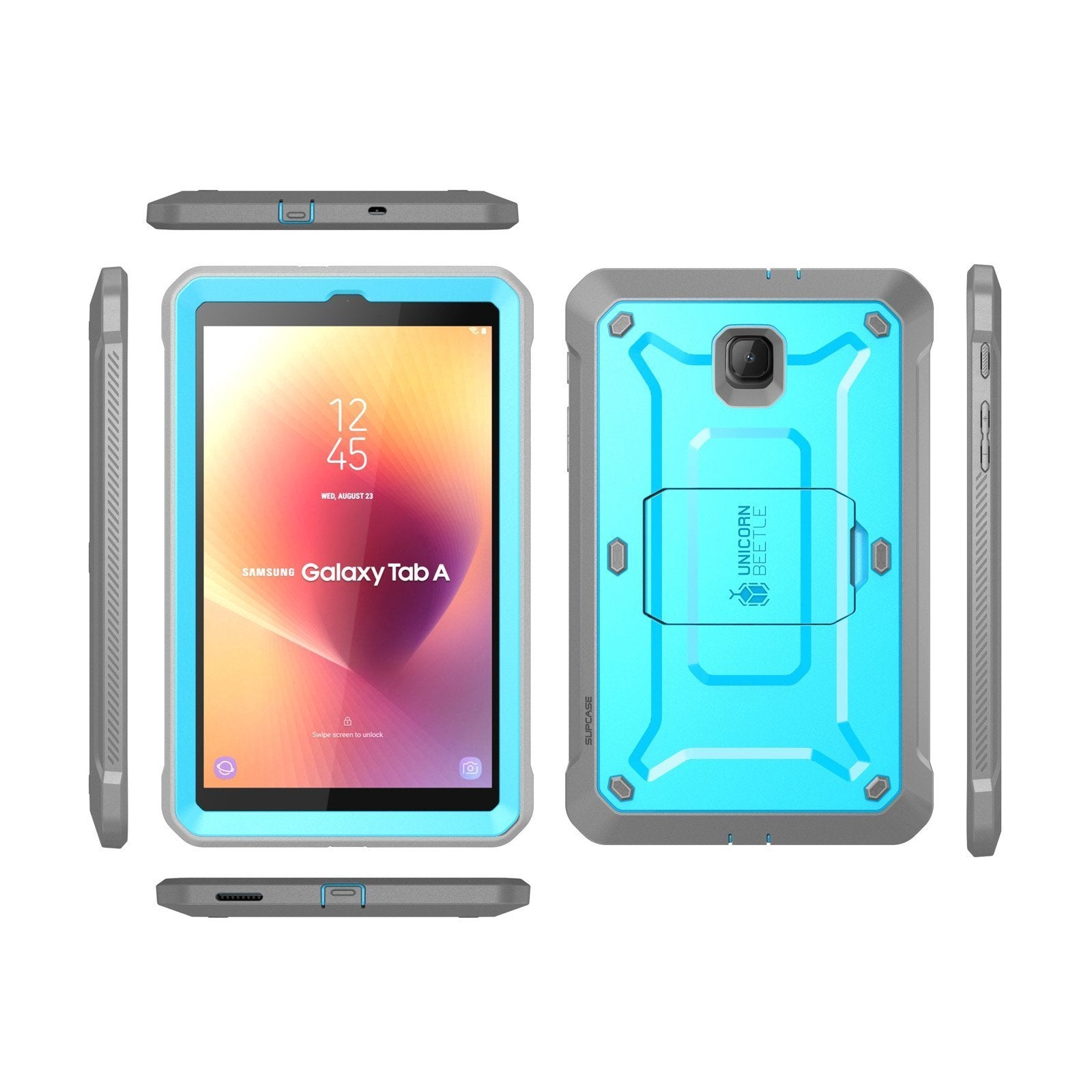 Samsung Galaxy Tab A 8-inch (2018) Tablet Case - Unicorn Beetle Pro Series Heavy Duty Rugged Protective Cover with Built-in Screen Protector (Blue) - Perfect for Outdoor, Construction & Travel Use