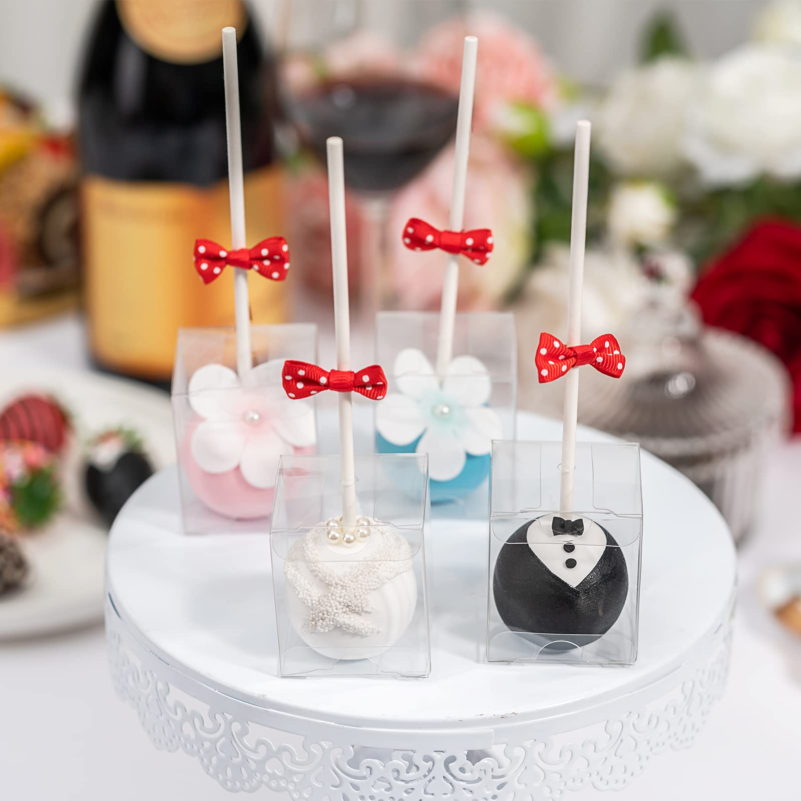 RomanticBaking 50 Pack Clear Cake Pop Boxes 1.75