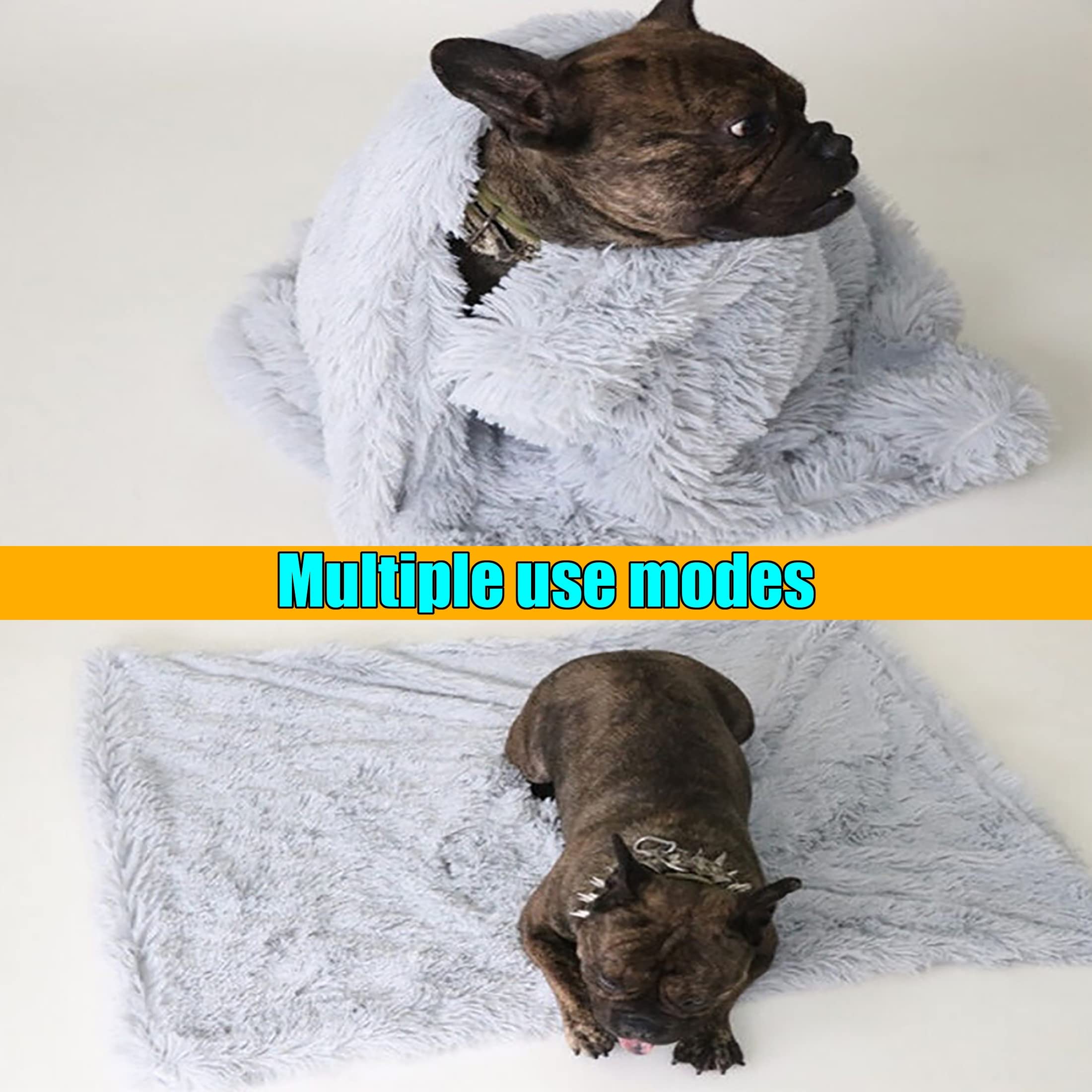 **Soft Fluffy Reversible Sherpa Dog Blanket - Warm Fleece Pet Throw Blanket for Dogs & Cats - Cozy Sleep Mat for Bed, Couch & Travel - Washable Lightweight Blanket for Puppy & Kitten (S, M, L, XL)**    *Perfect for snuggling at home, road trips, or keeping your pet warm during winter!*