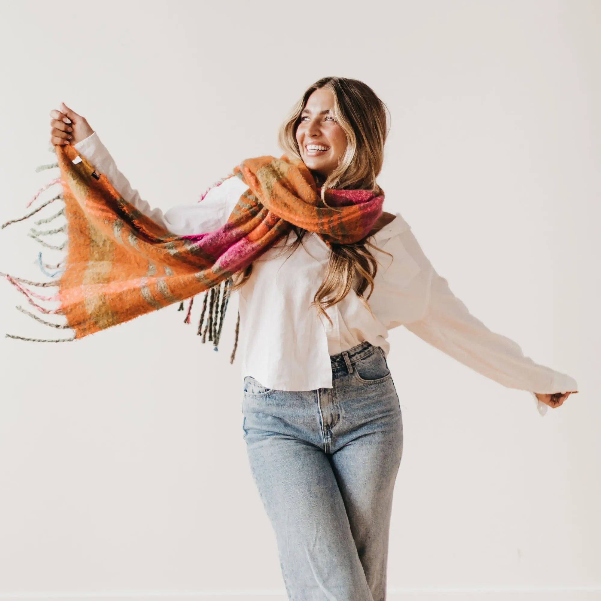 Stylish Wrapped Up Plaid Scarf for Women & Men - Soft Winter Fashion Accessory - Perfect for Cold Weather, Office & Outdoor Activities