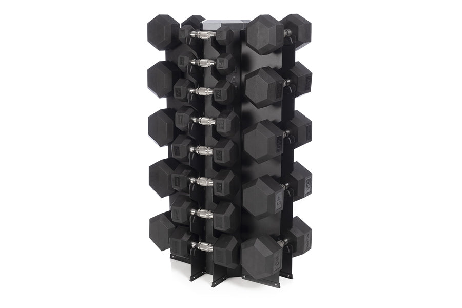 Premium Hampton Urethane DURA BELL Hex Dumbbells - 5-50lbs Weight Set for Home Gym, Strength Training & CrossFit Workouts - Non-Slip Grip, Durable Rubber Coating for Floor Protection