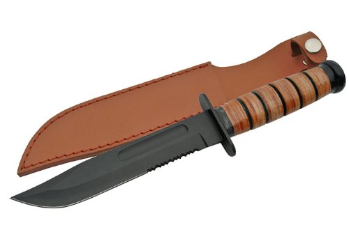 SZCO SUPPLIES 211158 Tactical Military Combat Knife - High Carbon Steel Survival Knife for Outdoor Camping, Hunting & Emergency Preparedness