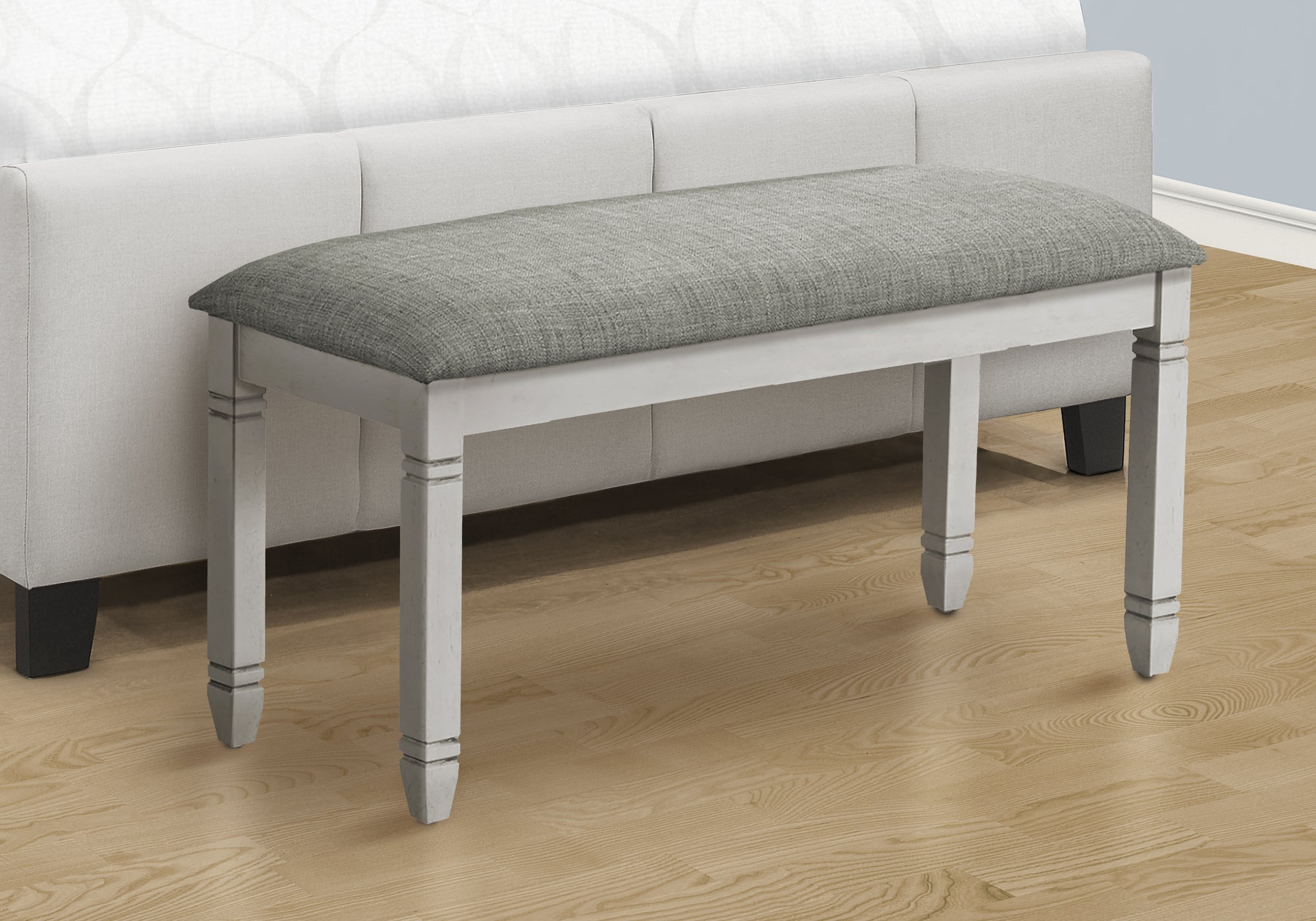 Grey Upholstered Bench 41