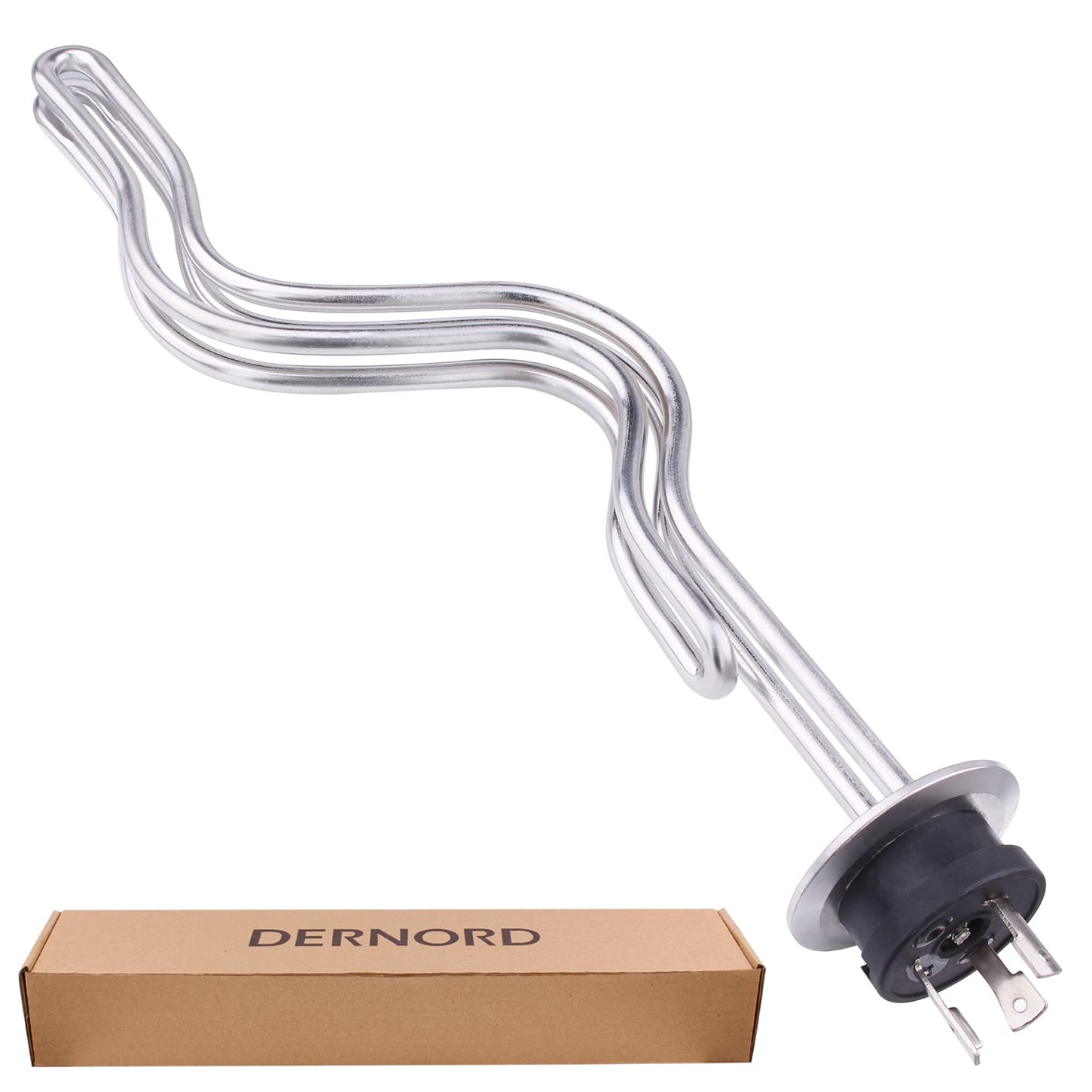 DERNORD 240V 6500W Stainless Steel Tri-Clamp Immersion Water Heater with 3-Wire Locking Plug - 2 Inch Tri-Clamp for Brewing, Distilling, and Industrial Heating Applications