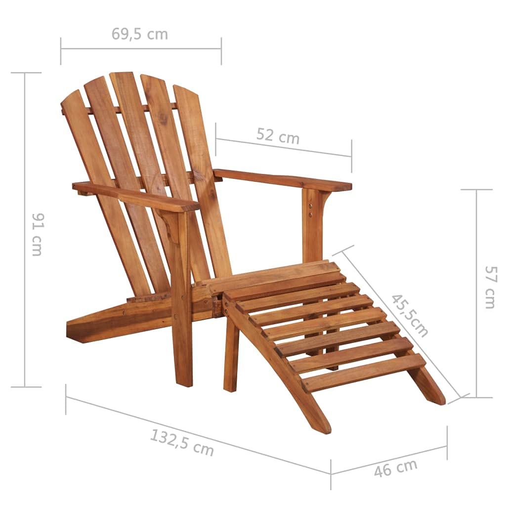 Premium Portable Lightweight Reclining Lounge Chair - Solid Acacia Wood Outdoor Sun Lounger with Adjustable Footrest | Patio, Deck, Poolside, Backyard, Beach & Camping Furniture | Perfect for Sunbathing, Reading, Relaxing & Outdoor Lounging | Durable & Comfortable Garden Chair for Adults