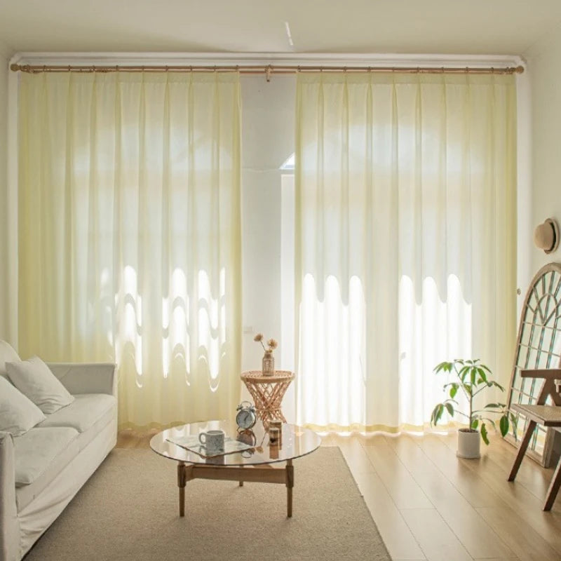 Anna White Polyester Blackout Curtains - Scratch Resistant & Light Filtering Custom Window Treatments for Living Room, Bedroom & Nursery